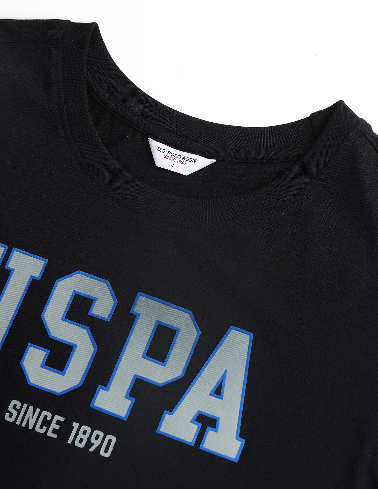 HD Brand Print Cotton T-Shirt Black - U.S. POLO ASSN. | Large