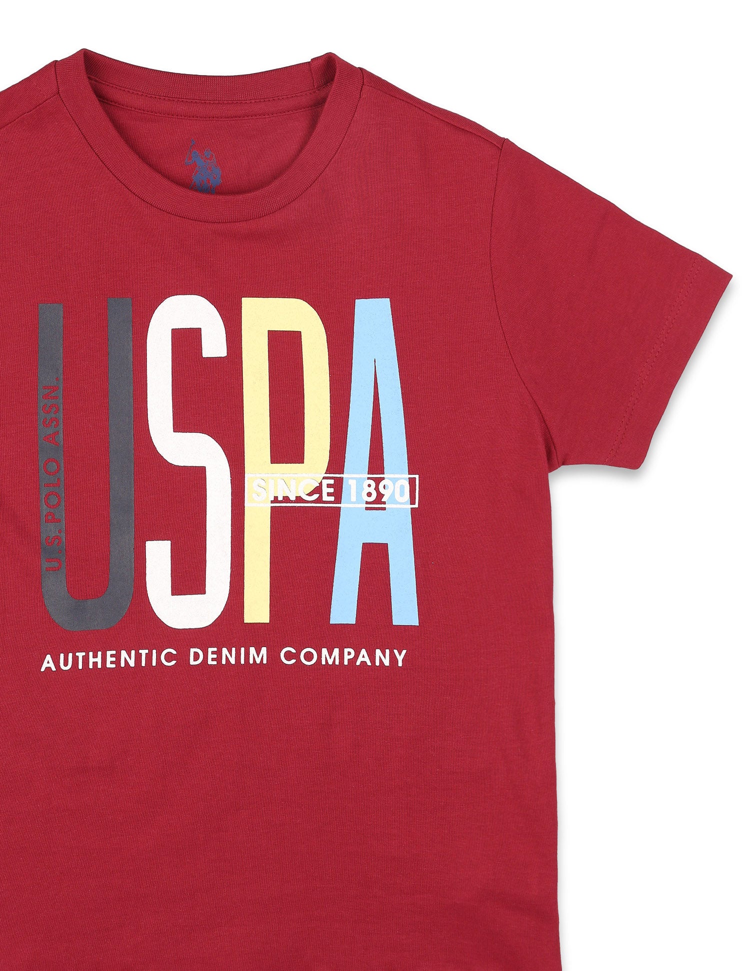 Boys Brand Printed Pure Cotton T-Shirt Red - U.S. POLO ASSN. | Large