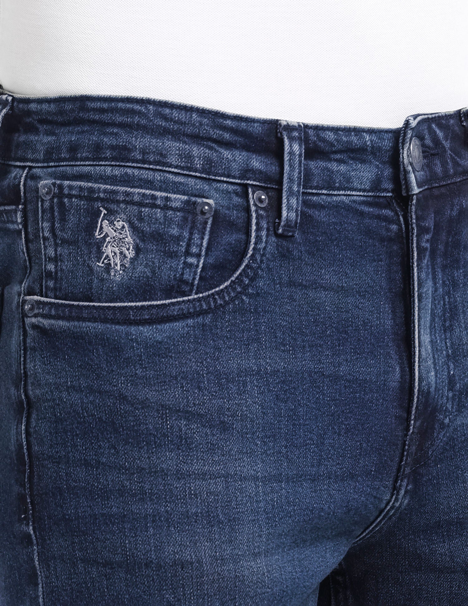 Harold Slim Straight Fit Blue Jeans Dark Blue - U.S. Polo Assn. India | Large