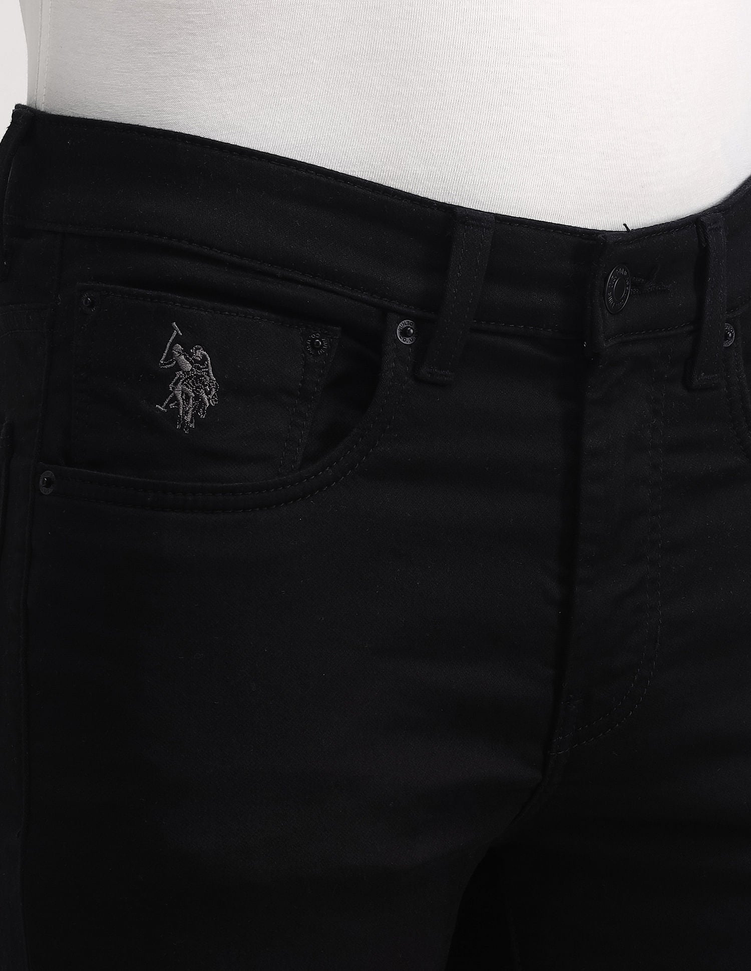 Regallo Skinny Fit Black Jeans Black - U.S. POLO ASSN. | Large