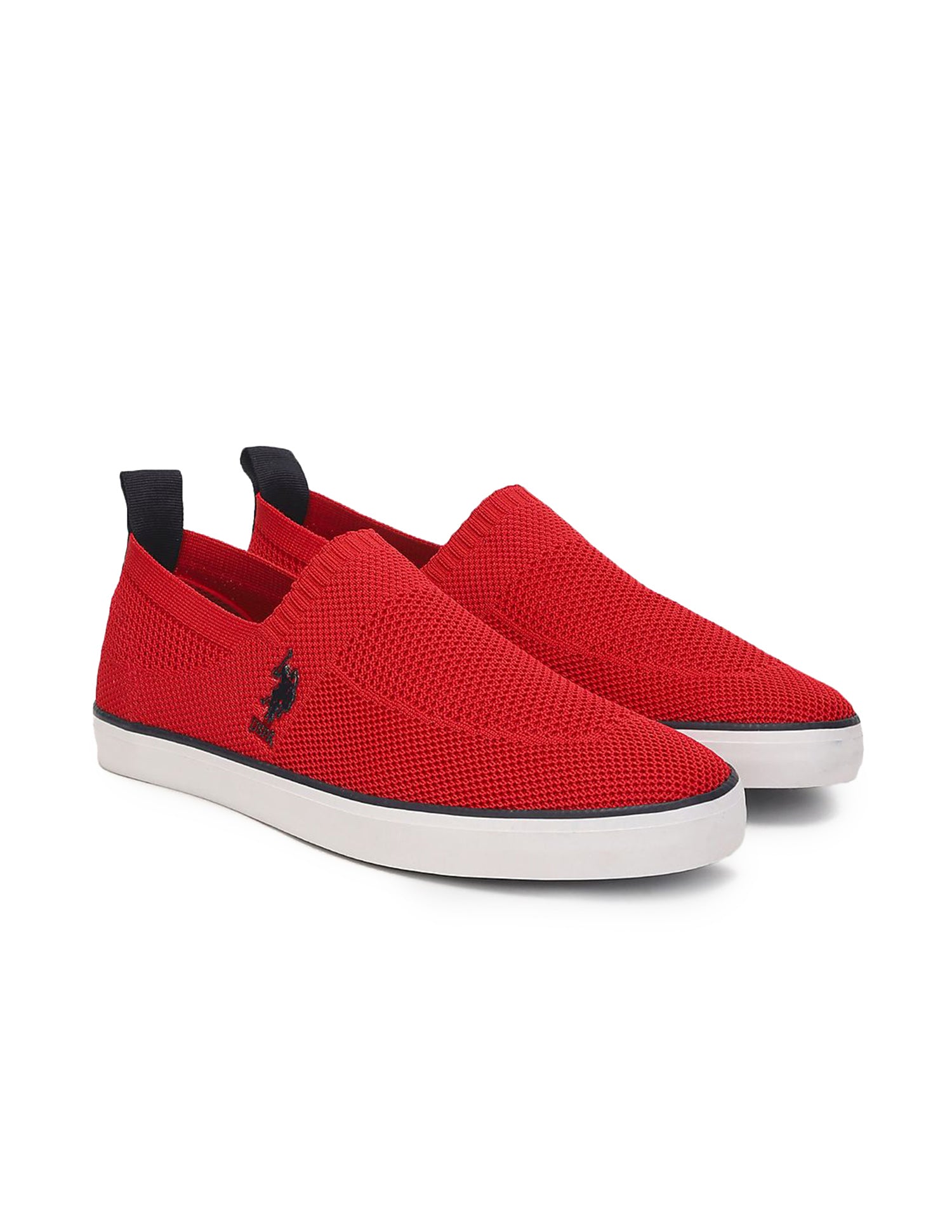 Men Low Top Premium Knit Octavia Slip On Shoes Red - U.S. Polo Assn. India | Large