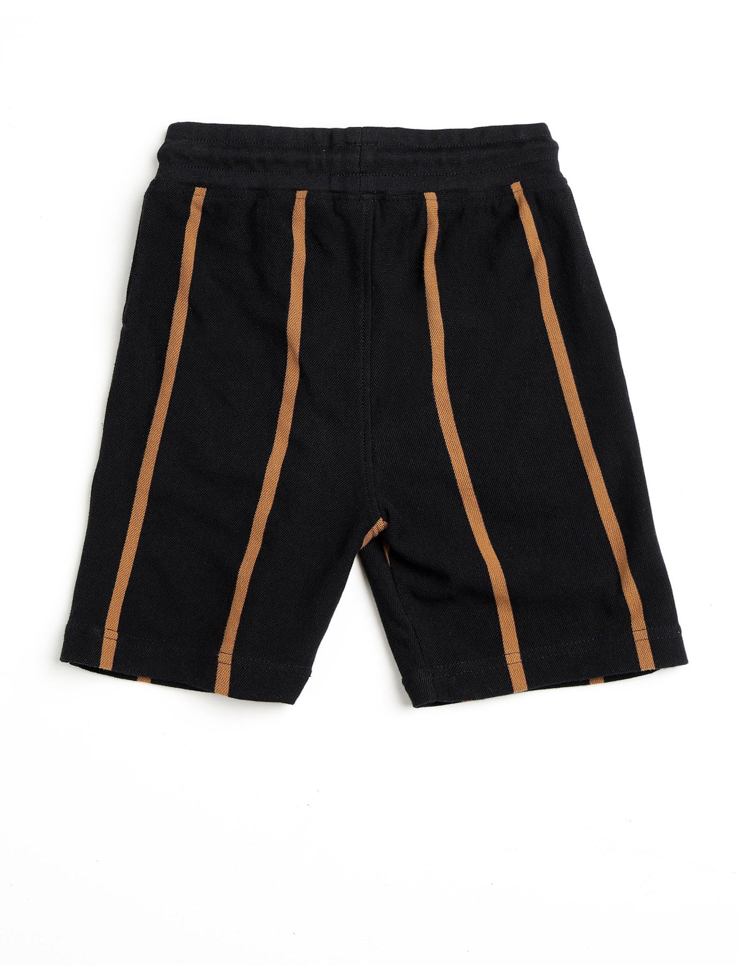 Boys Vertical Striped Pure Cotton Shorts Black - U.S. POLO ASSN. | Large