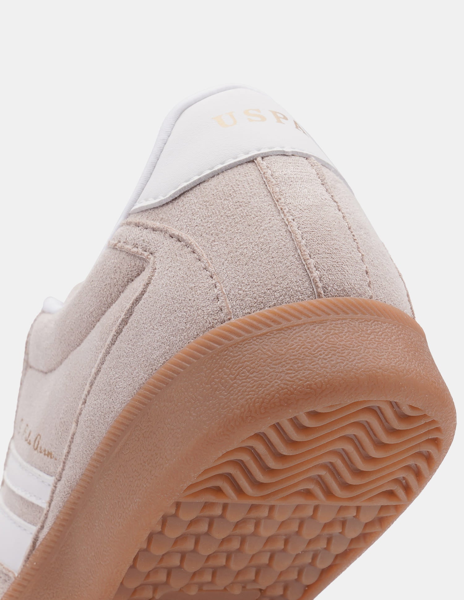 Women Round Toe Edda Striped Sneakers Beige - U.S. Polo Assn. India | Large