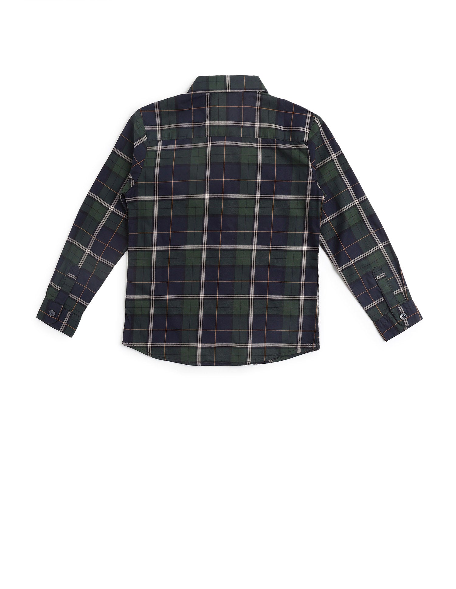 Boys Plaid Checked Twill Shirt Green - U.S. POLO ASSN. | Large