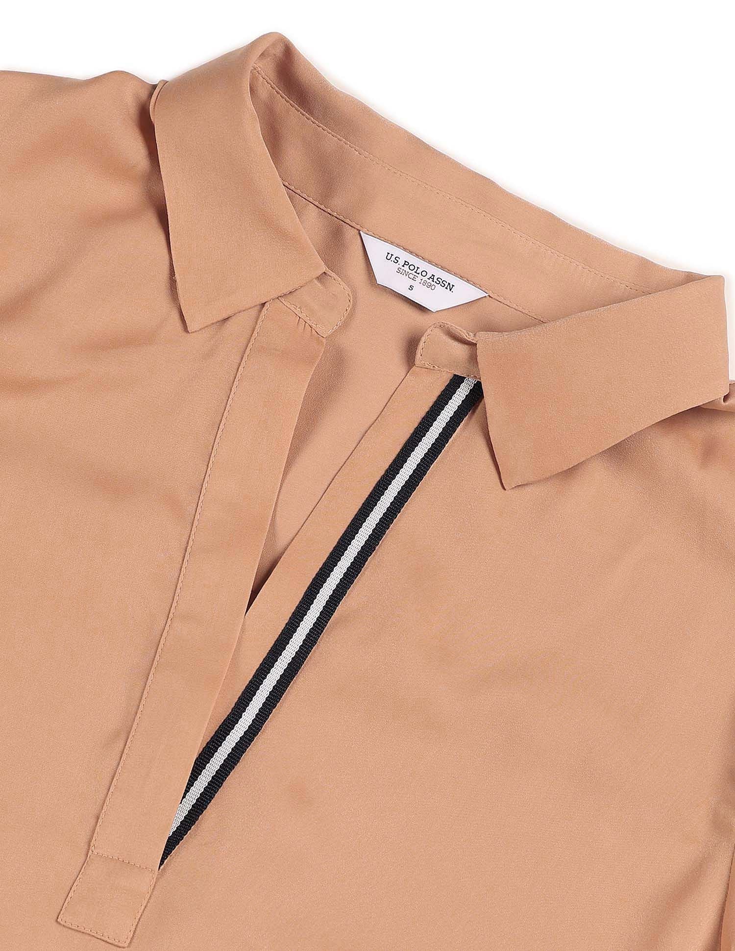 Satin Solid Shirt Peach - U.S. Polo Assn. India | Large