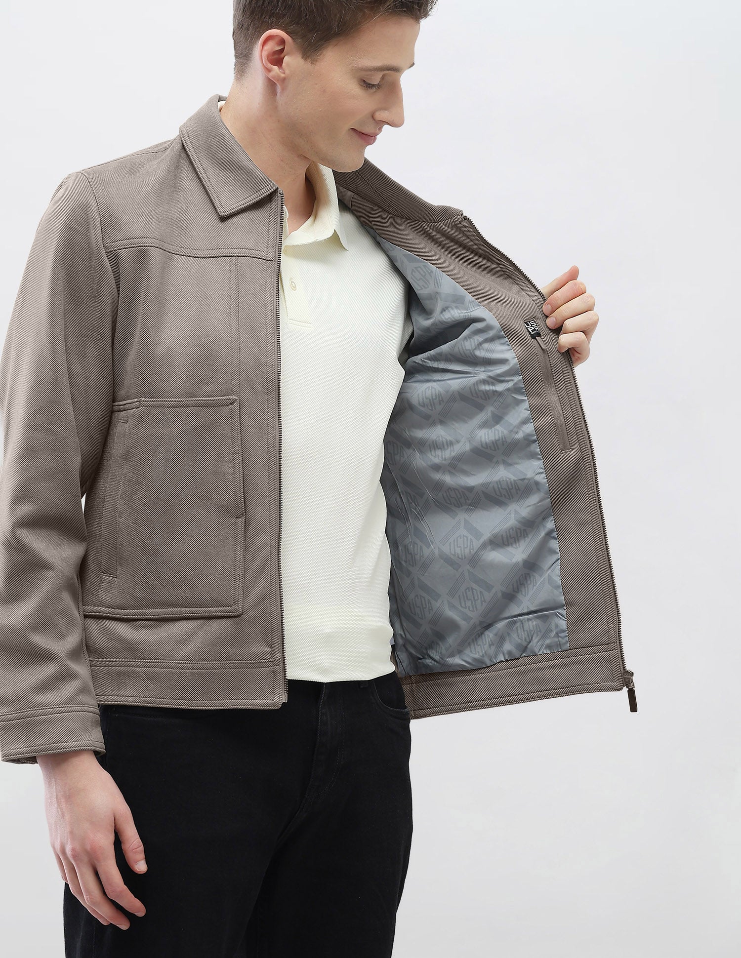 Legend Of Horseshoe Regular Fit Jacket Grey - U.S. Polo Assn. India | Large