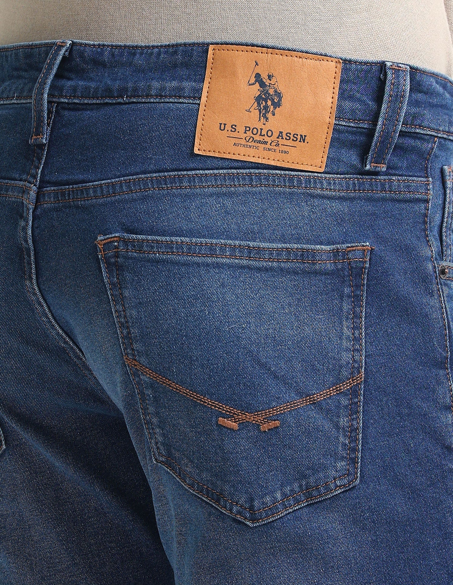 Brandon Slim Tapered Blue Jeans Light Blue - U.S. Polo Assn. India | Large