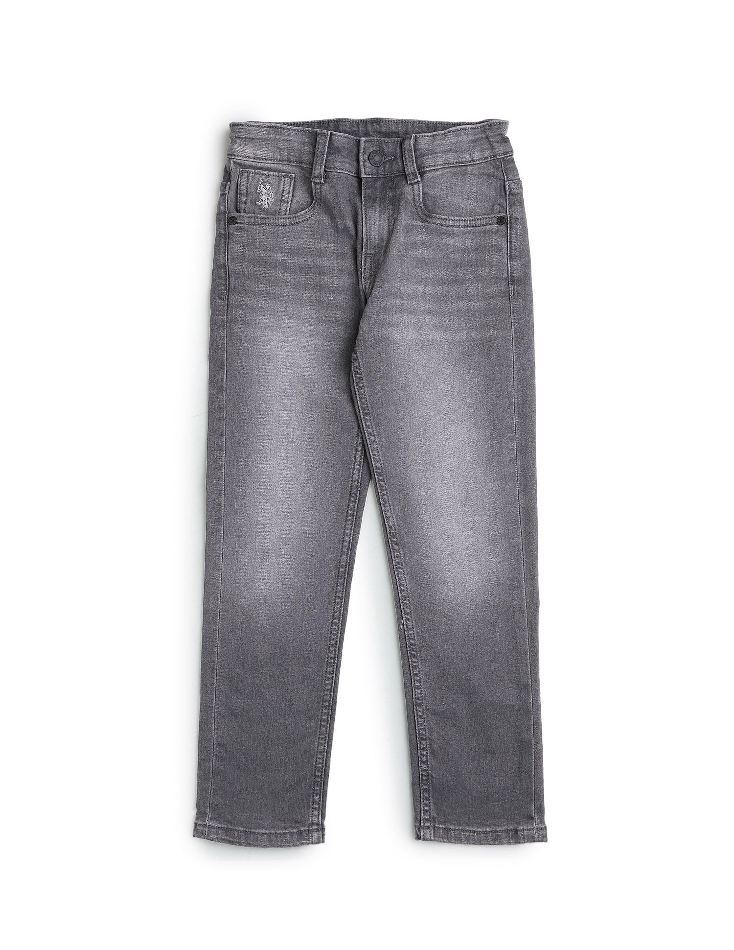 Boys Slim Fit Whiskered Jeans Grey - U.S. POLO ASSN. | Large