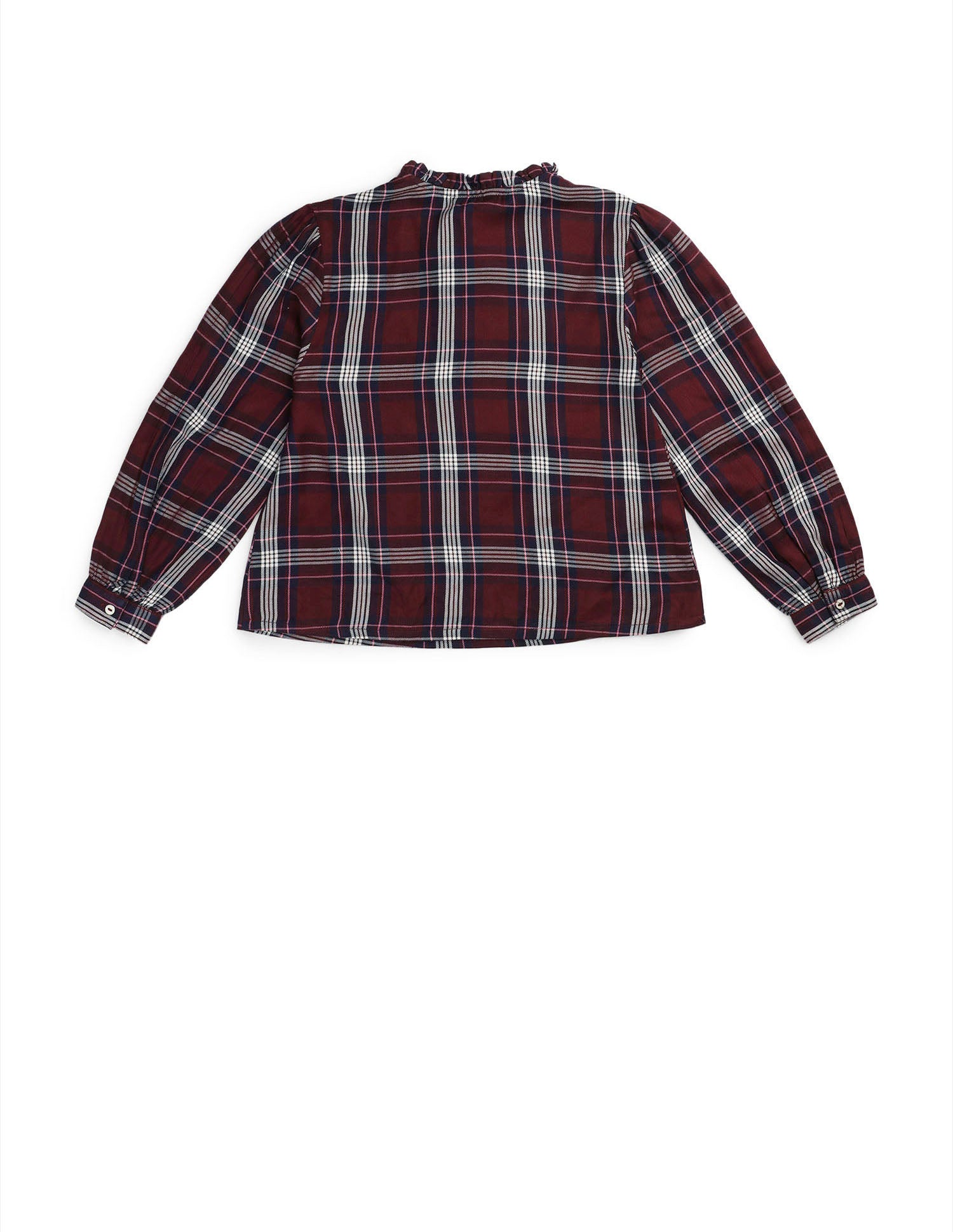 Girls Checked Tie Up Top Burgundy - U.S. POLO ASSN. | Large