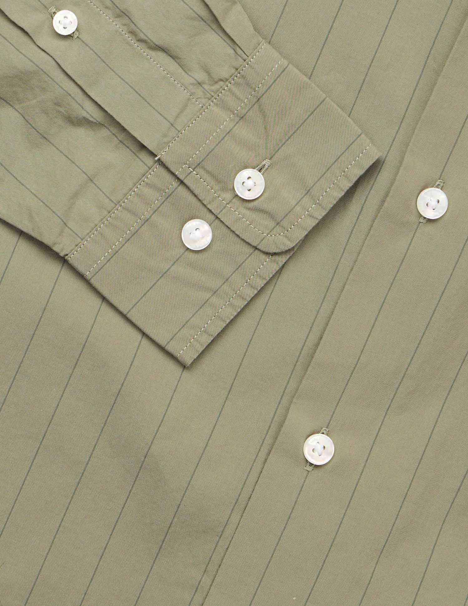 Pacho X Vertical Striped Tailored Fit Shirt Light Olive - U.S. POLO ASSN. | Large