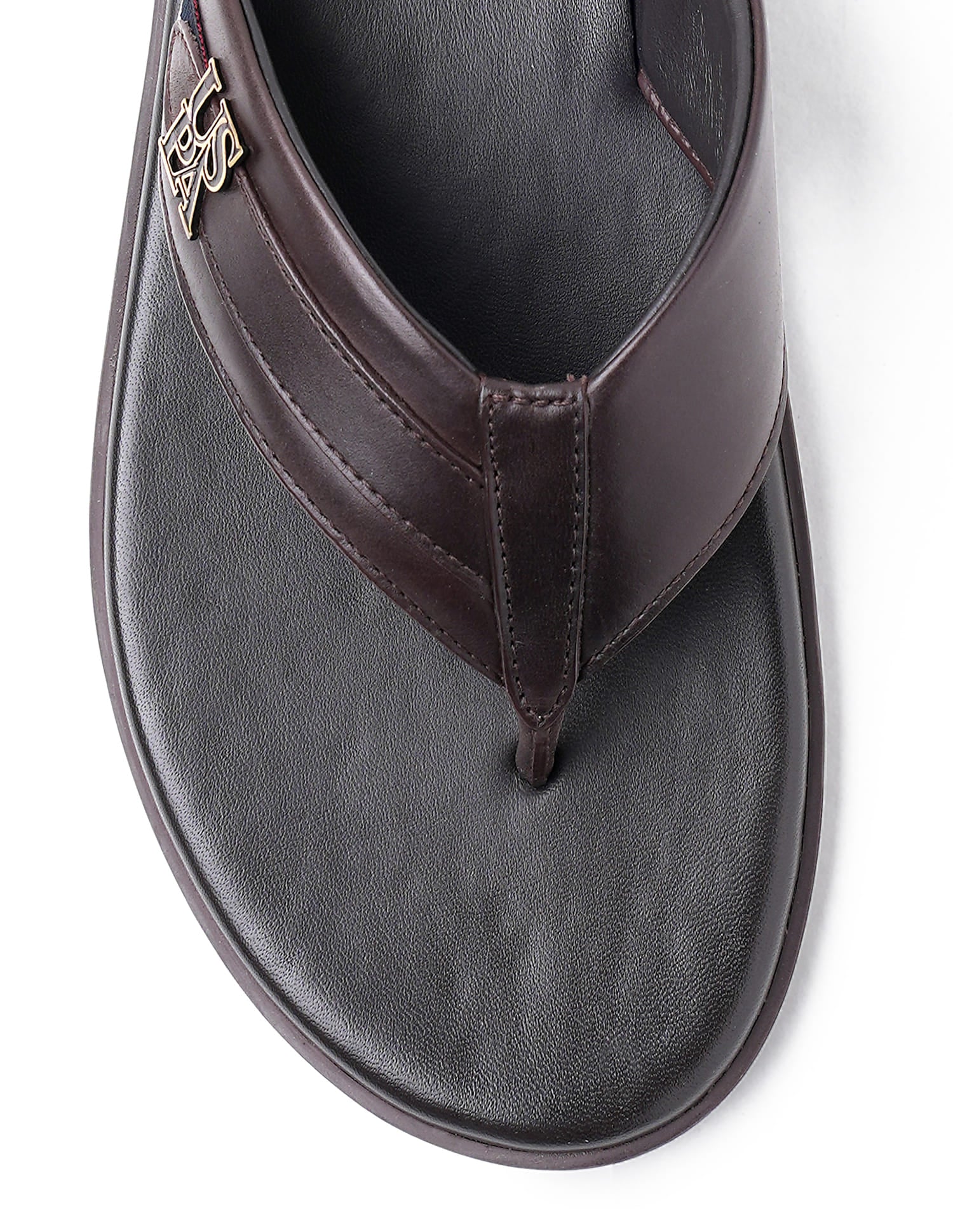 Men Broad Strap Hendrik Flip Flops Brown - U.S. Polo Assn. India | Large
