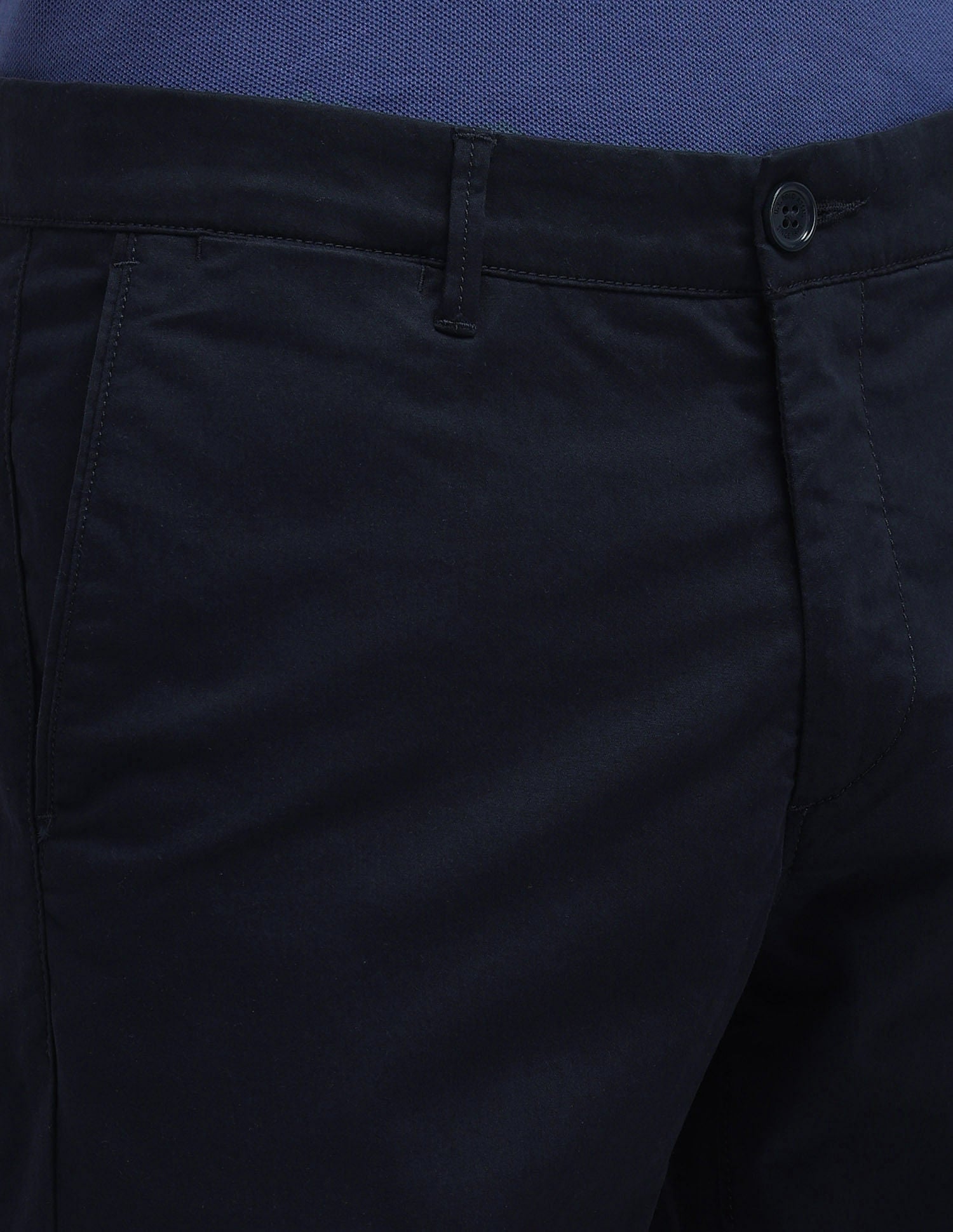 Denver Slim Fit Solid Trousers Navy - U.S. POLO ASSN. | Large