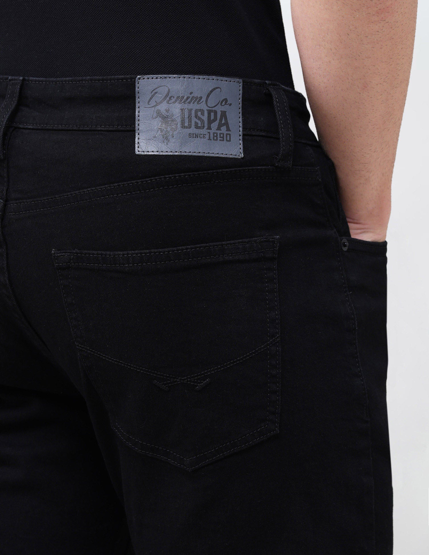 Solid Slim Straight Fit Jeans Black - U.S. Polo Assn. India | Large