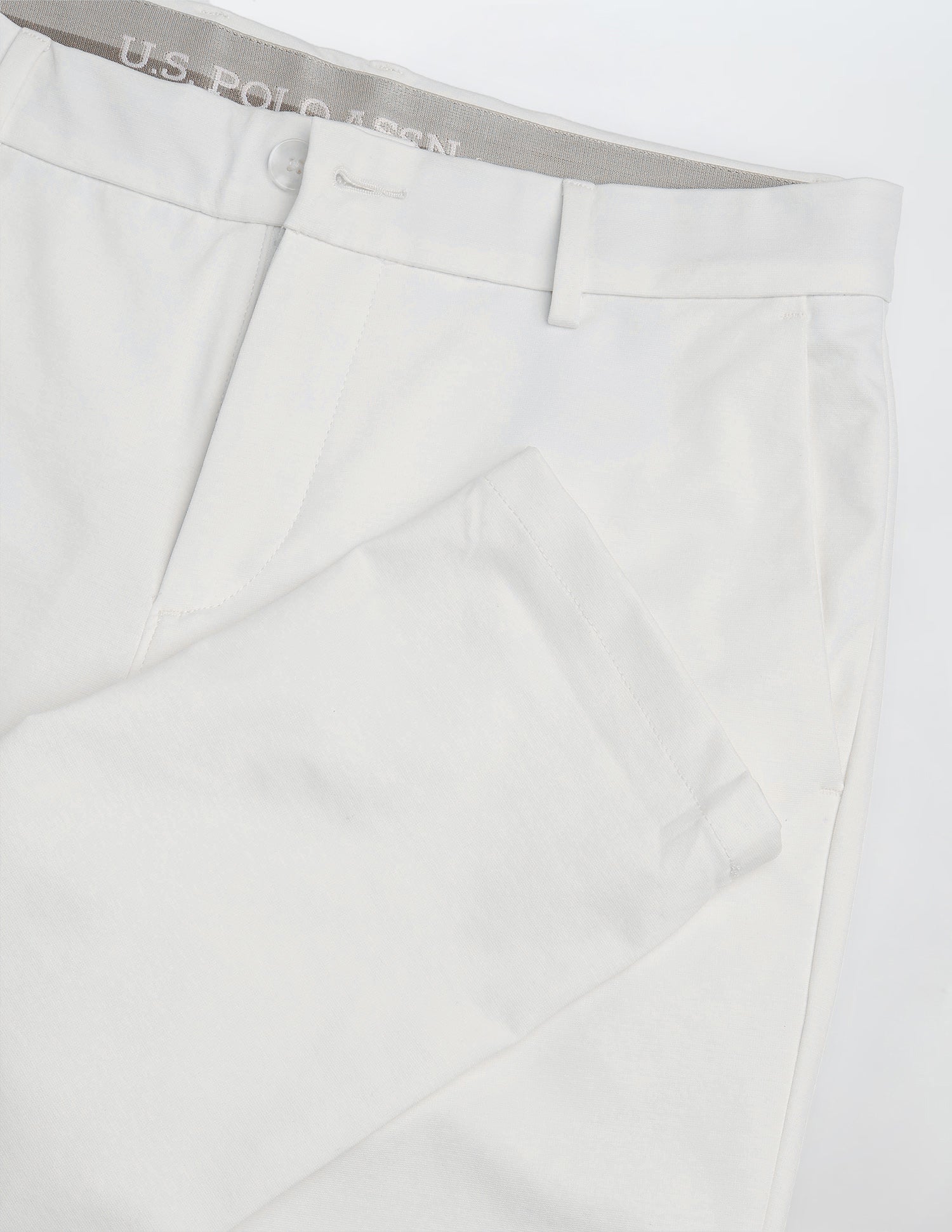 Knitted Austin Slim Fit Trousers White - U.S. Polo Assn. India | Large