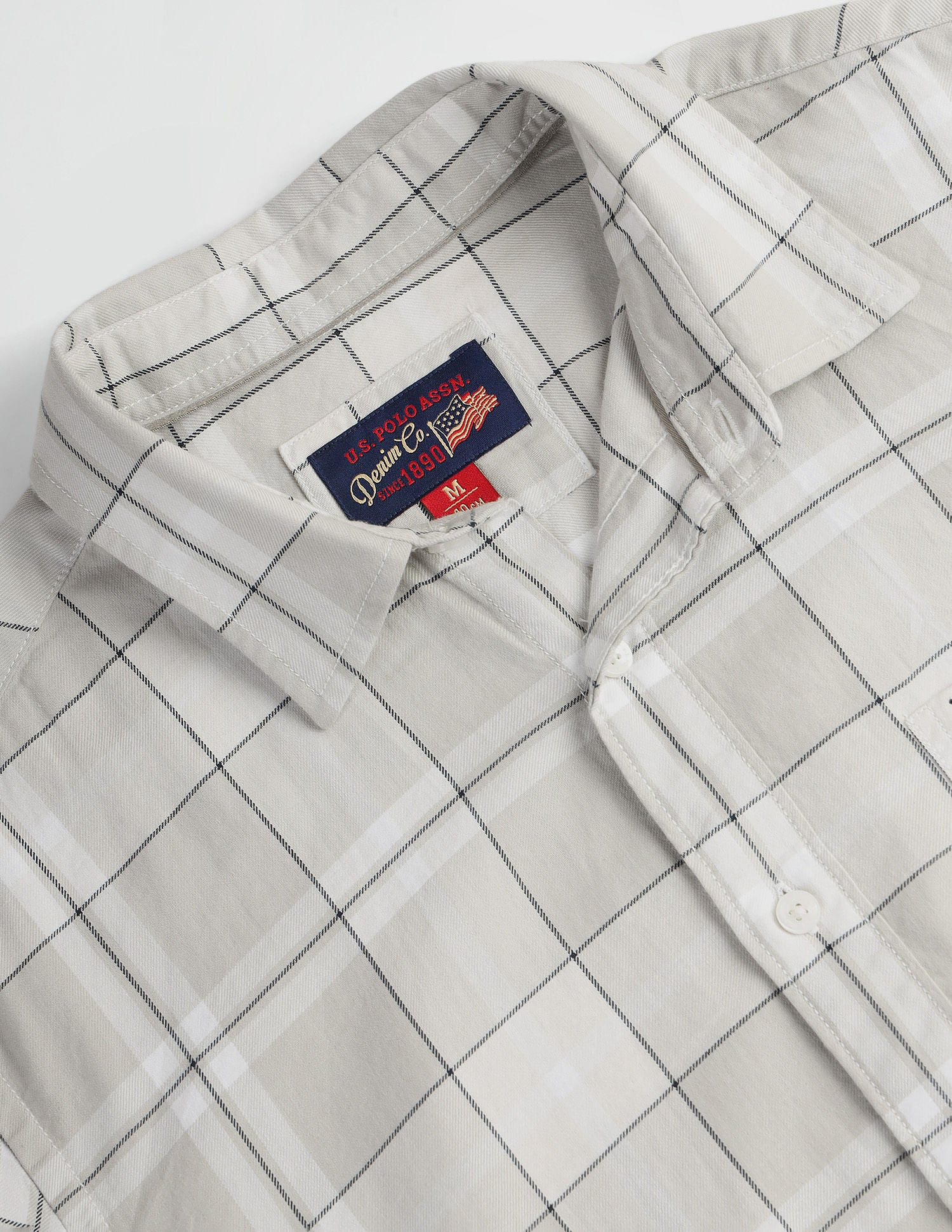Plaid Check Slim Fit Shirt Off-White - U.S. Polo Assn. India | Large