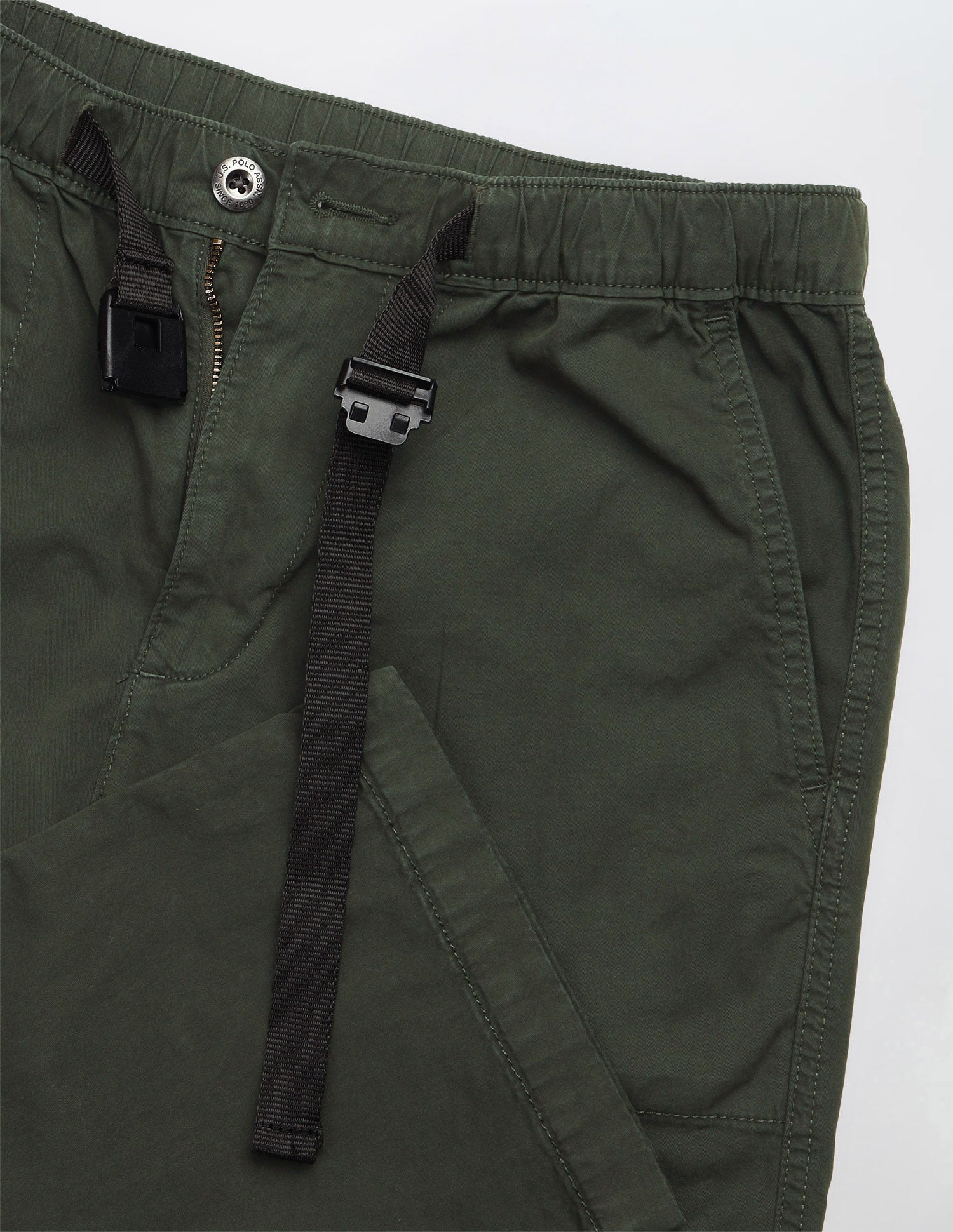 Twill Harold Slim Straight Fit Trousers Dark Olive - U.S. Polo Assn. India | Large