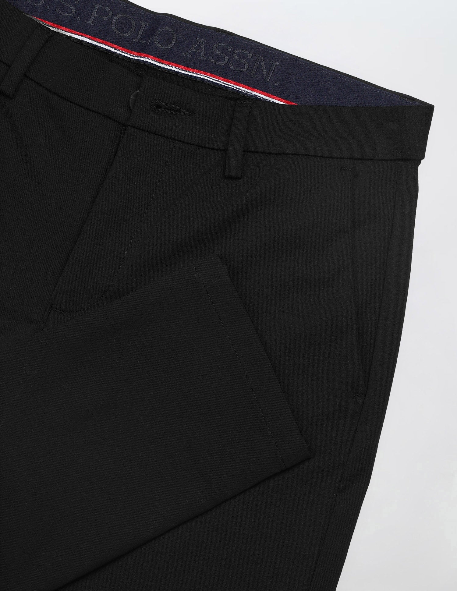 Austin Slim Fit Satin Trousers Black - U.S. Polo Assn. India | Large