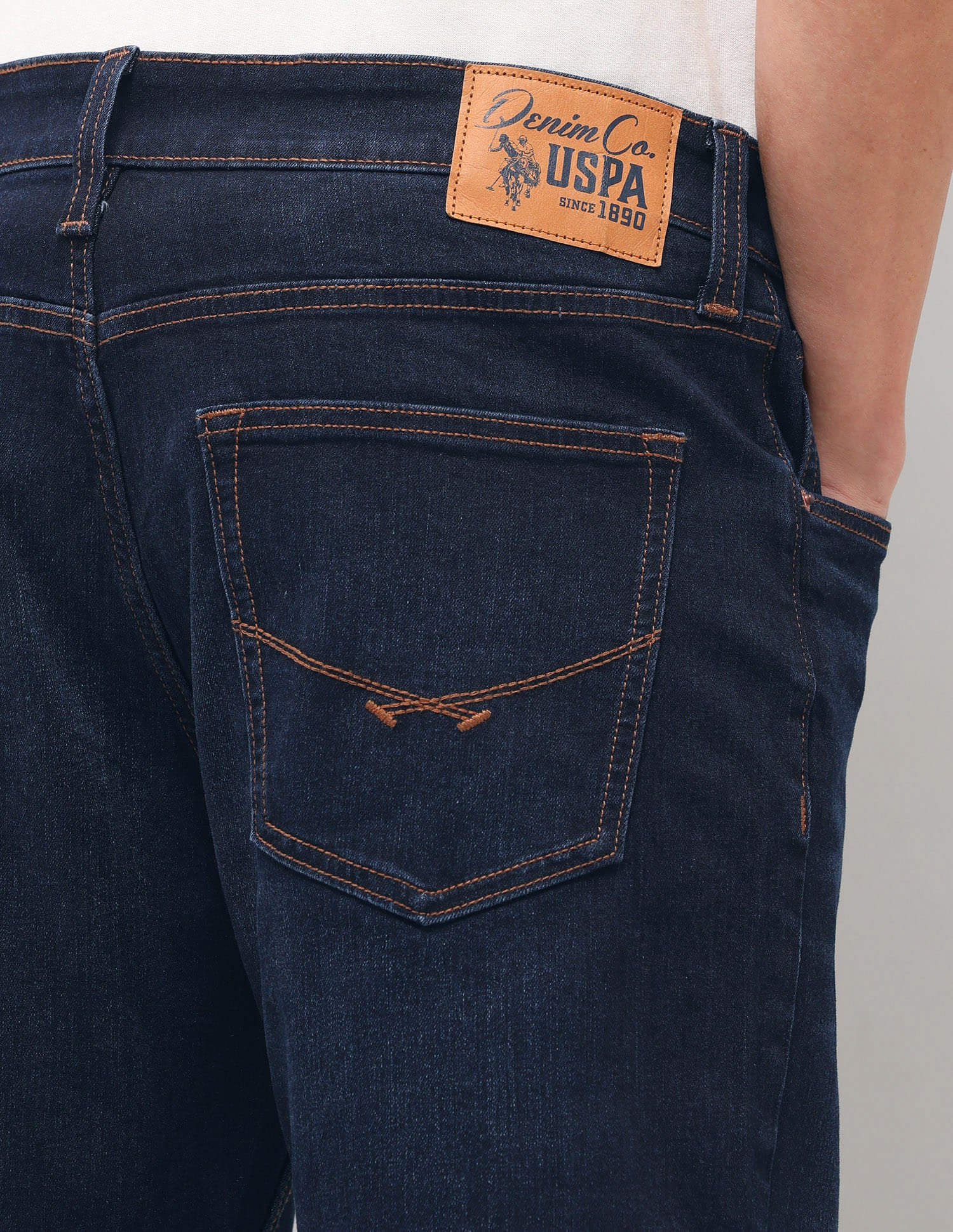 Solid Straight Fit Jeans Blue - U.S. Polo Assn. India | Large
