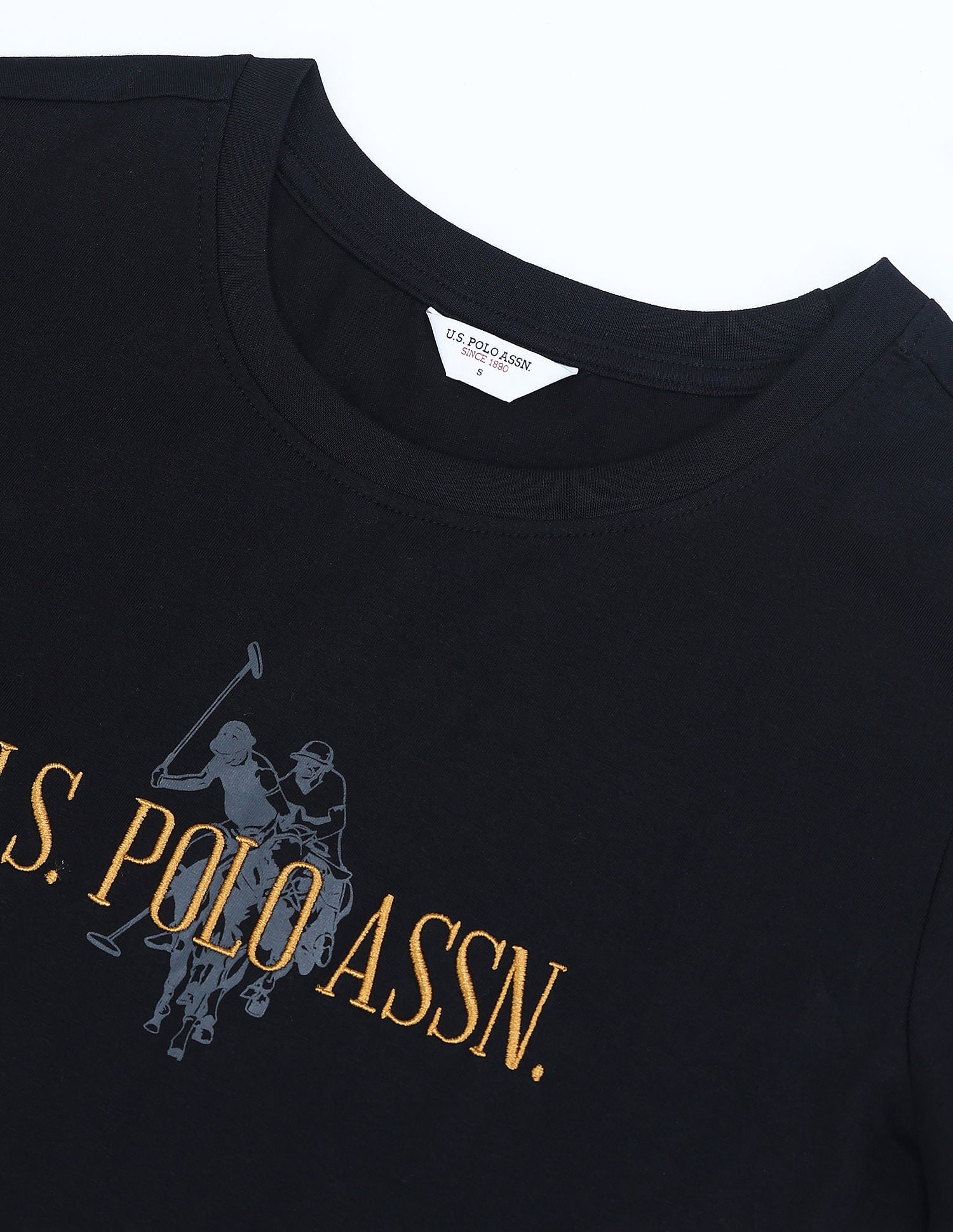 Brand Embroidered Regular Fit T-Shirt Black - U.S. POLO ASSN. | Large