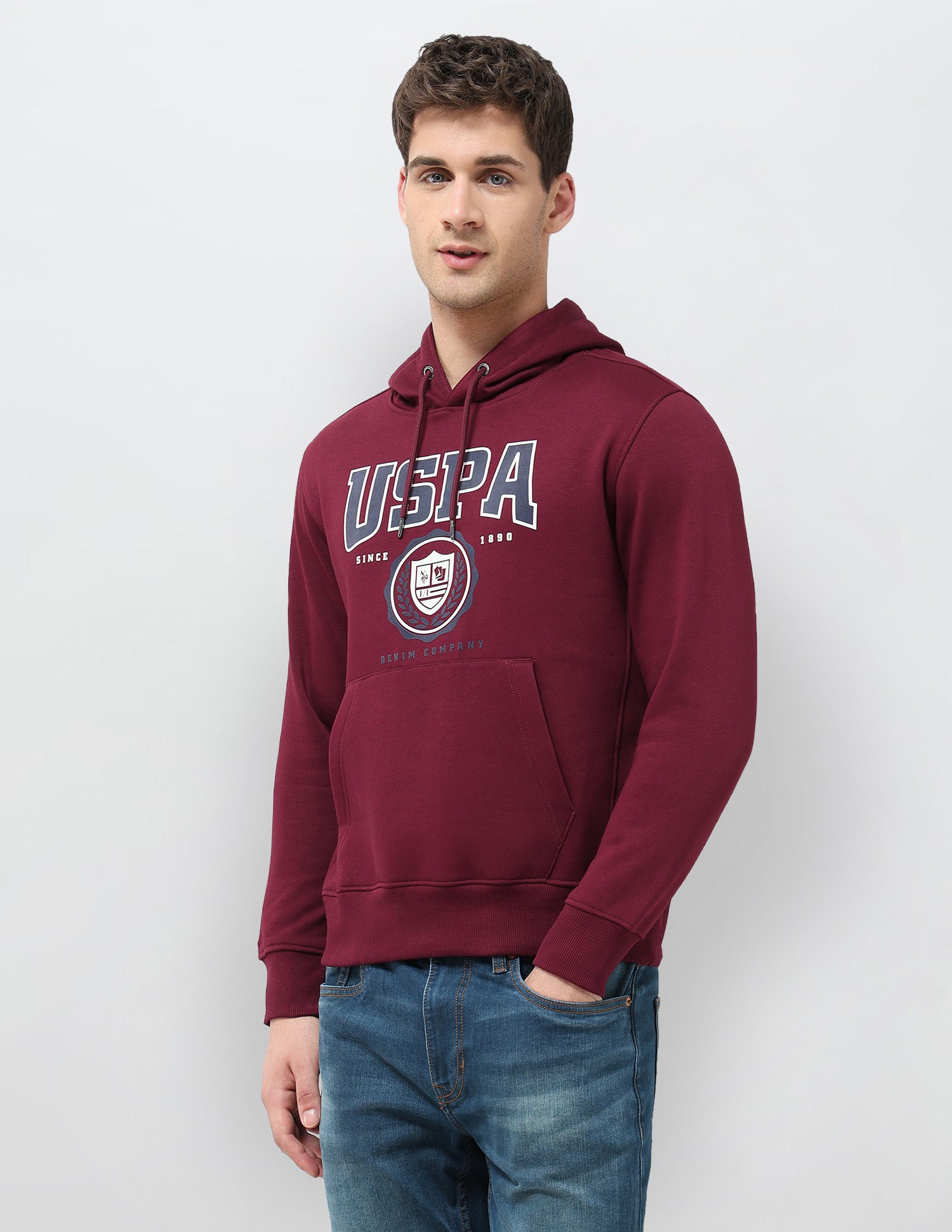 Brand Printed Regular Fit Sweatshirt Maroon - U.S. POLO ASSN. | Large