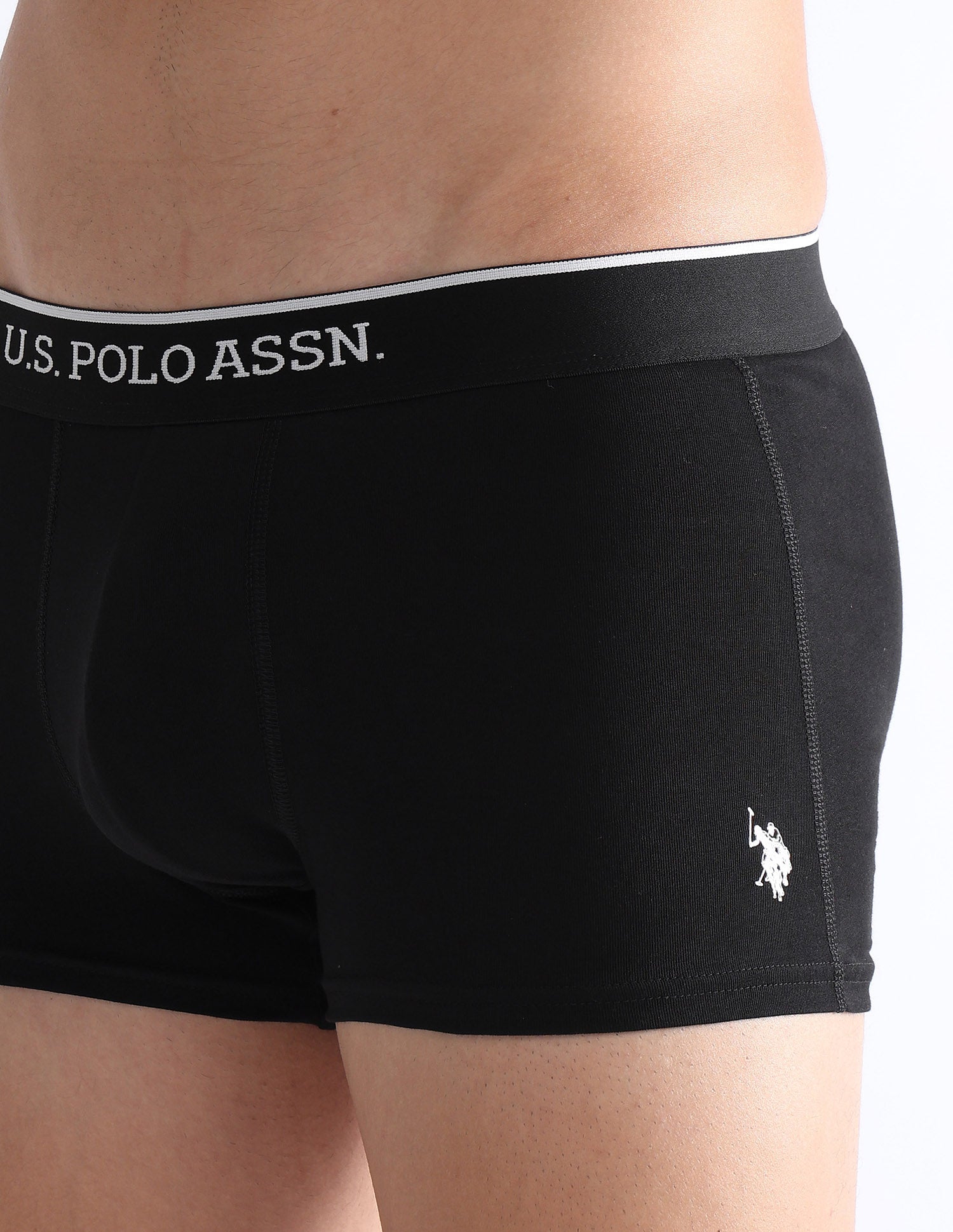 Antibacterial Solid ET004 Trunks - Pack Of 2 Iron Gate and Black - U.S. POLO ASSN. | Large