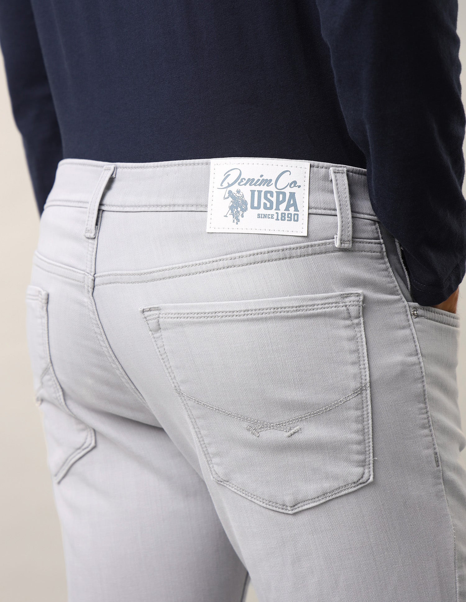 Brandon Slim-Tapered Fit Grey Jeans Washed Grey - U.S. Polo Assn. India | Large