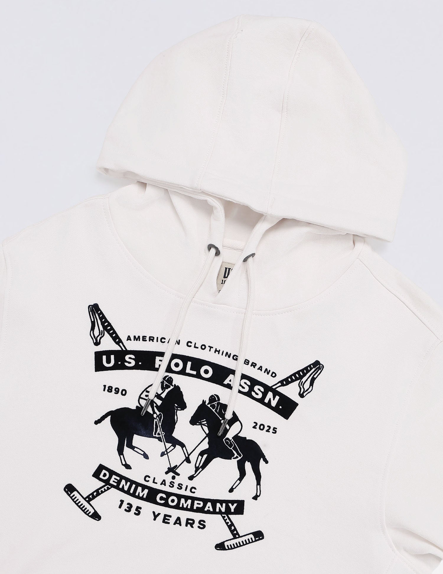 Graphic Brand Printed Regular Fit Sweatshirt Ivory - U.S. POLO ASSN. | Large