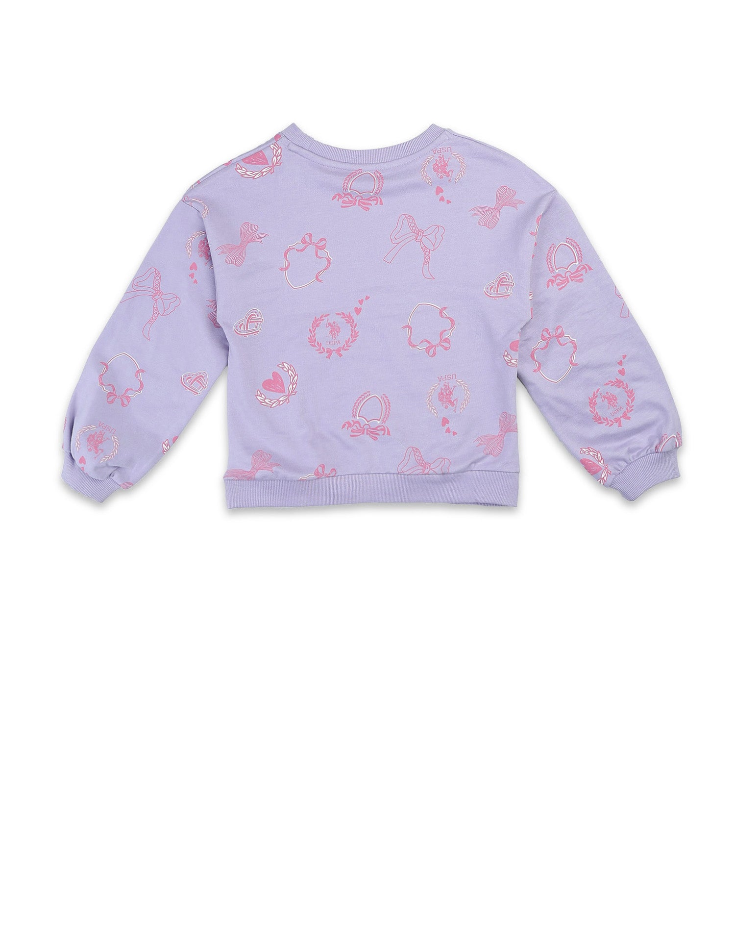 Girls Graphic Printed Regular Fit Sweatshirt Lavender - U.S. POLO ASSN. | Large
