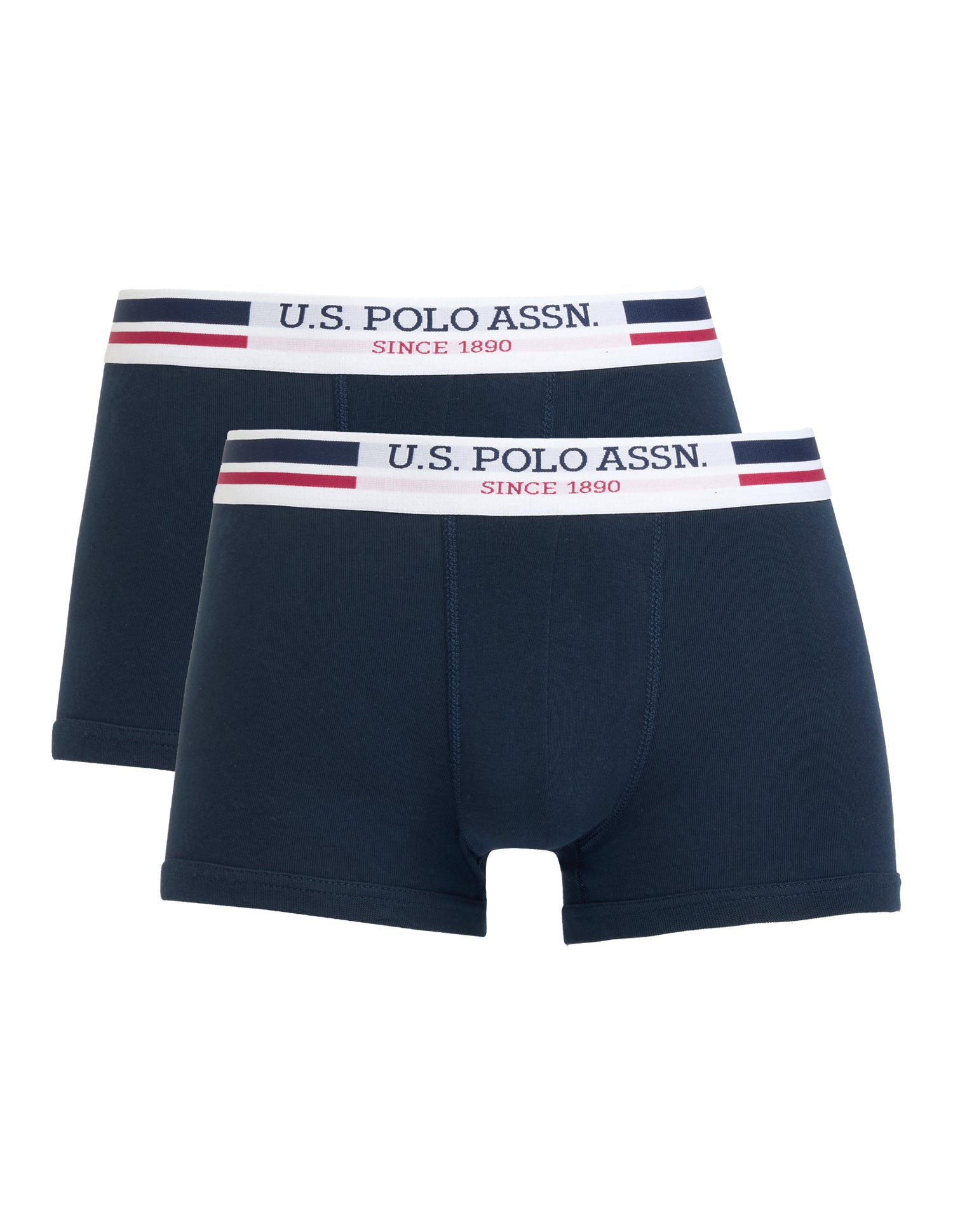 Cotton Stretch Elastic Waistband I641-P2 Trunks - Pack Of 2 Navy - U.S. Polo Assn. India | Large