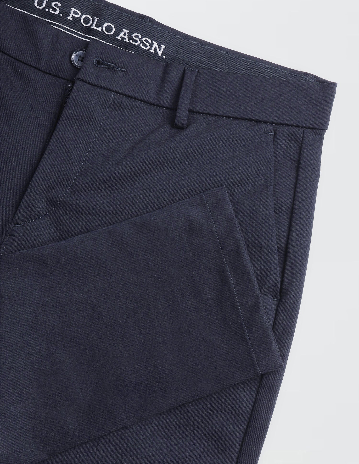 Super Slim Fit Satin Trousers Navy - U.S. Polo Assn. India | Large