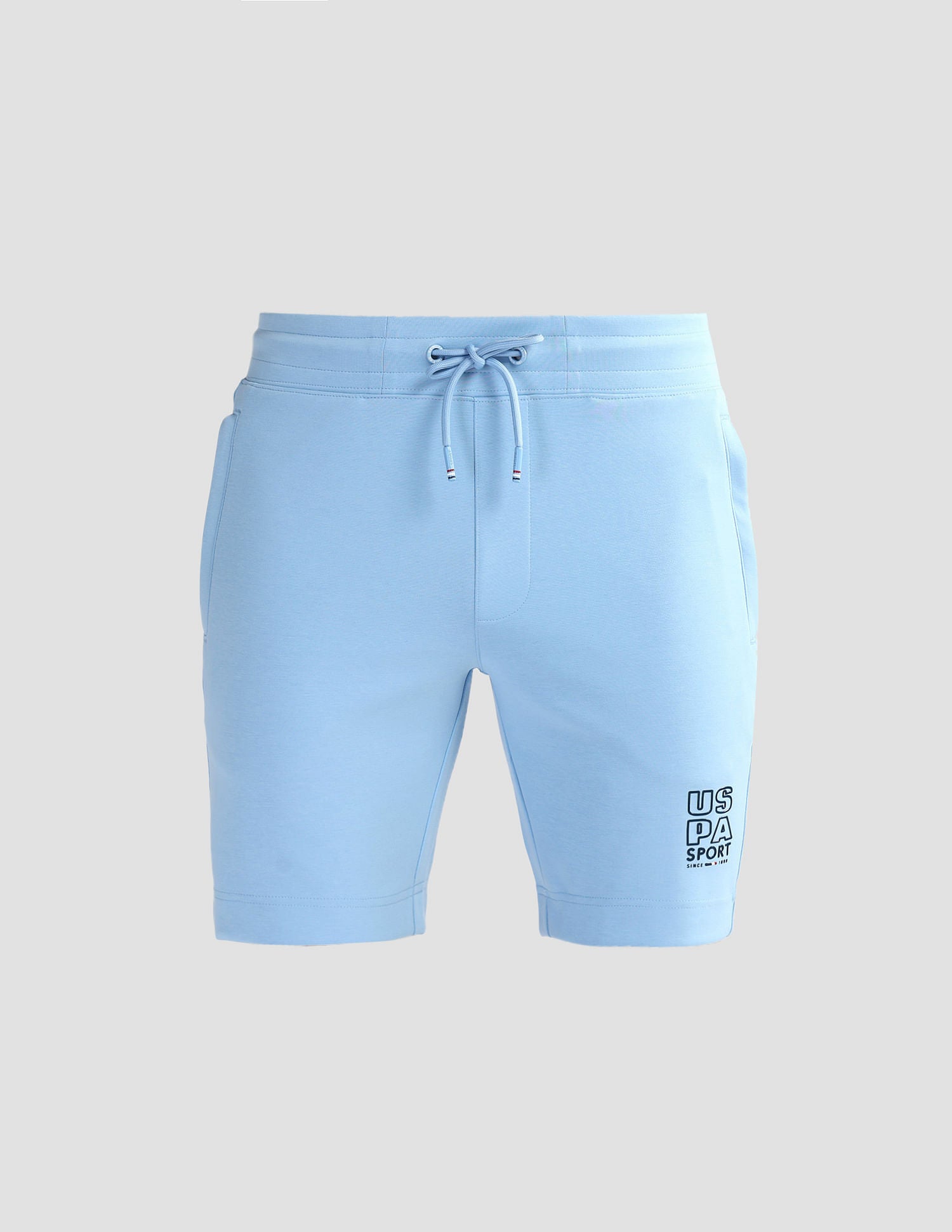 Solid Slim Fit Active Shorts Blue - U.S. Polo Assn. India | Large