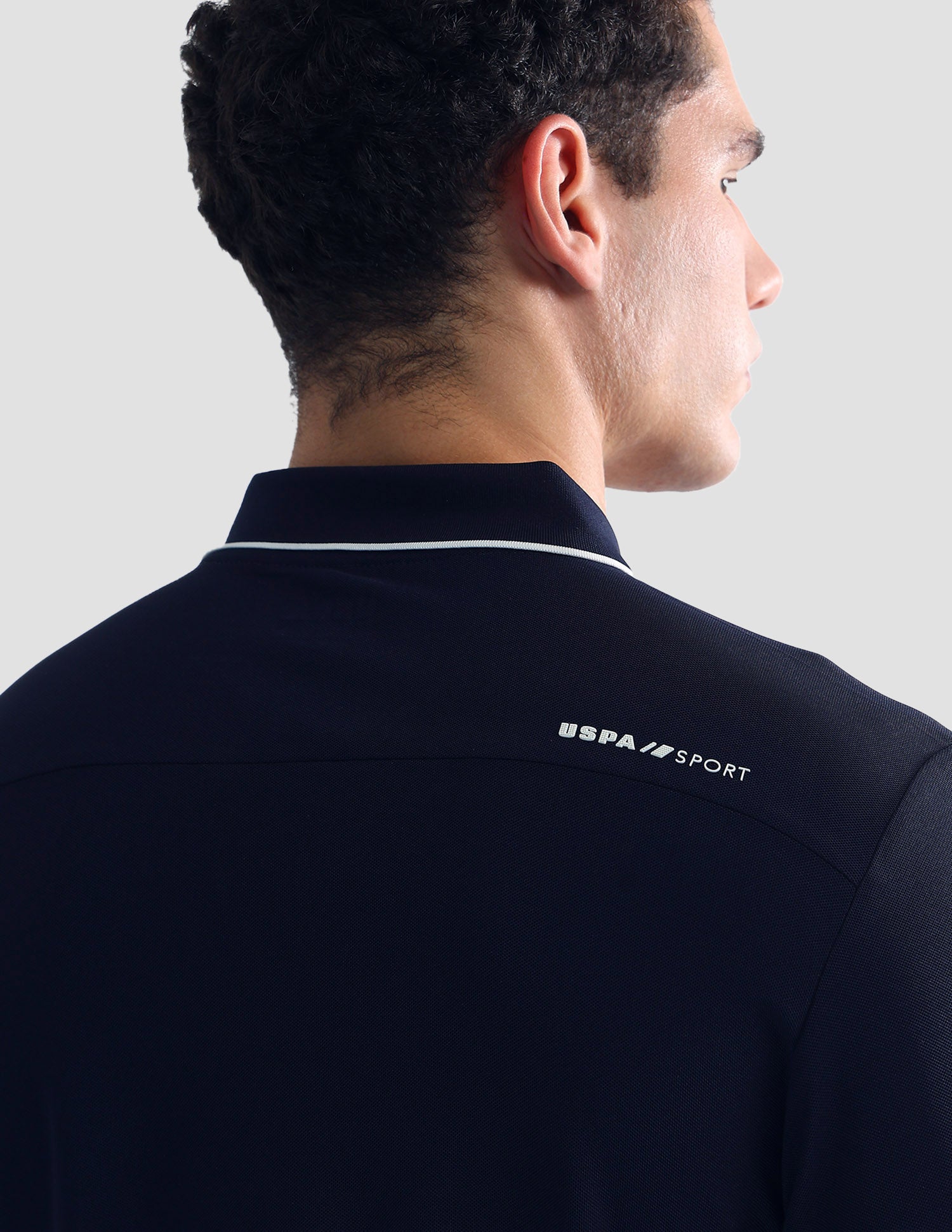 Solid Slim Fit Active Polo Shirt Navy - U.S. POLO ASSN. | Large