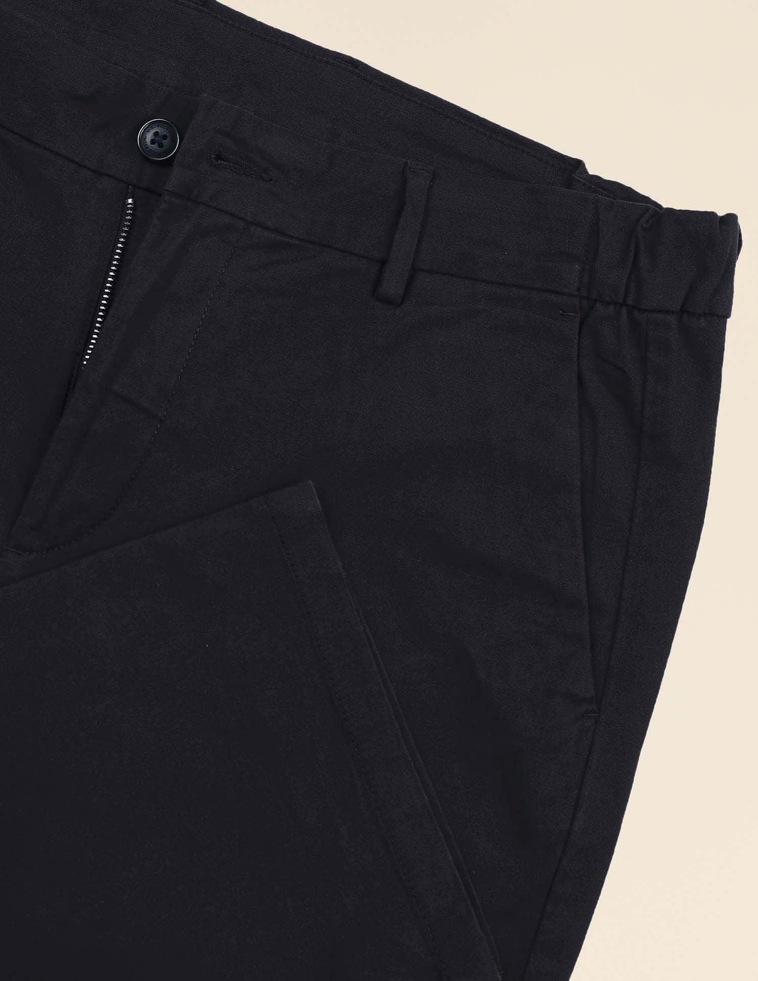 Elasticized Waist Straight Fit Trousers Black - U.S. POLO ASSN. | Large