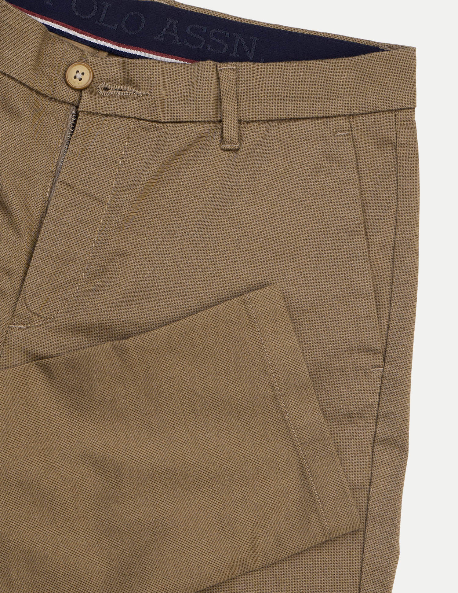 Austin Trim Regular Fit Satin Trousers Khaki - U.S. Polo Assn. India | Large