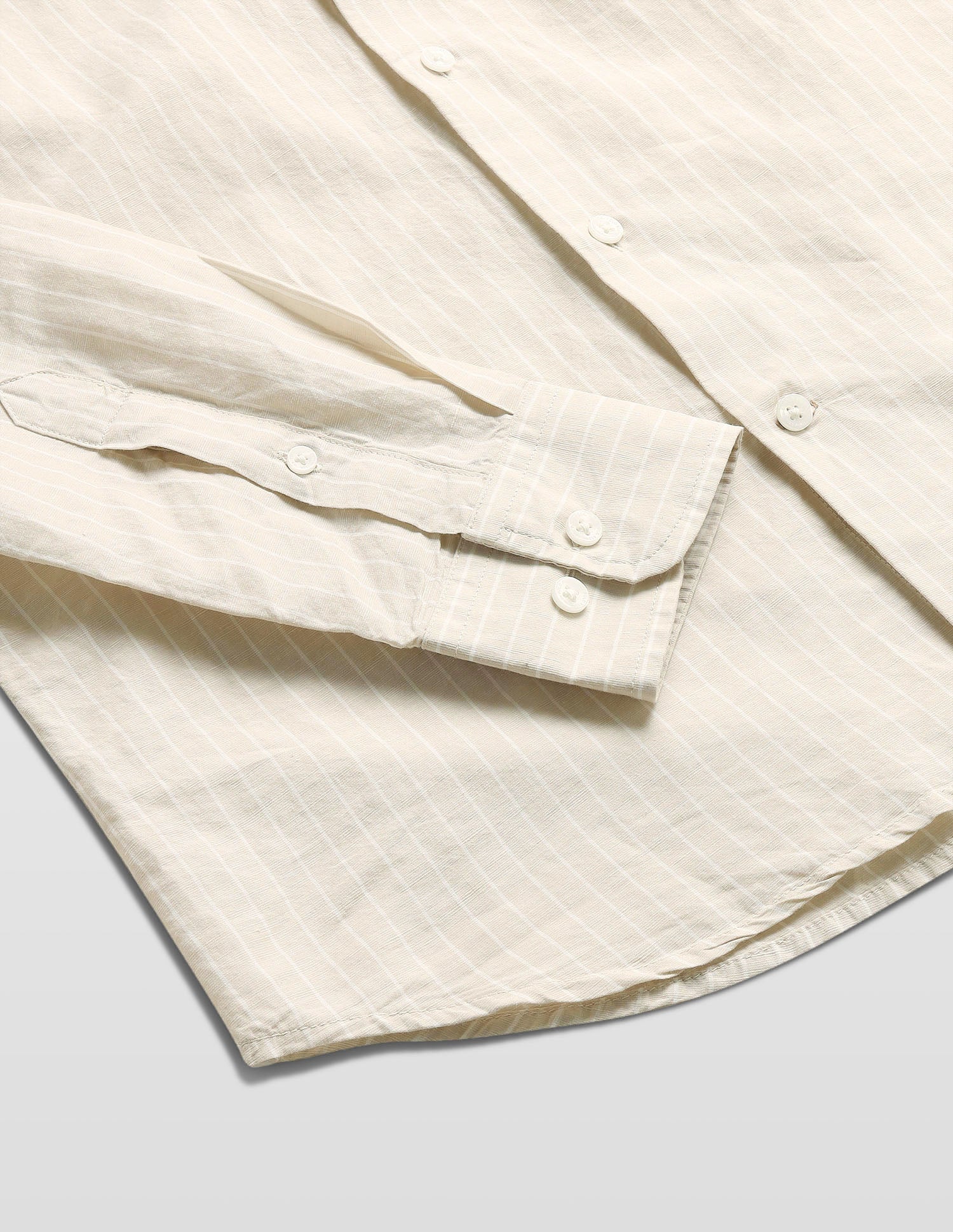 Vertical Striped Regular Fit Shirt Beige - U.S. Polo Assn. India | Large