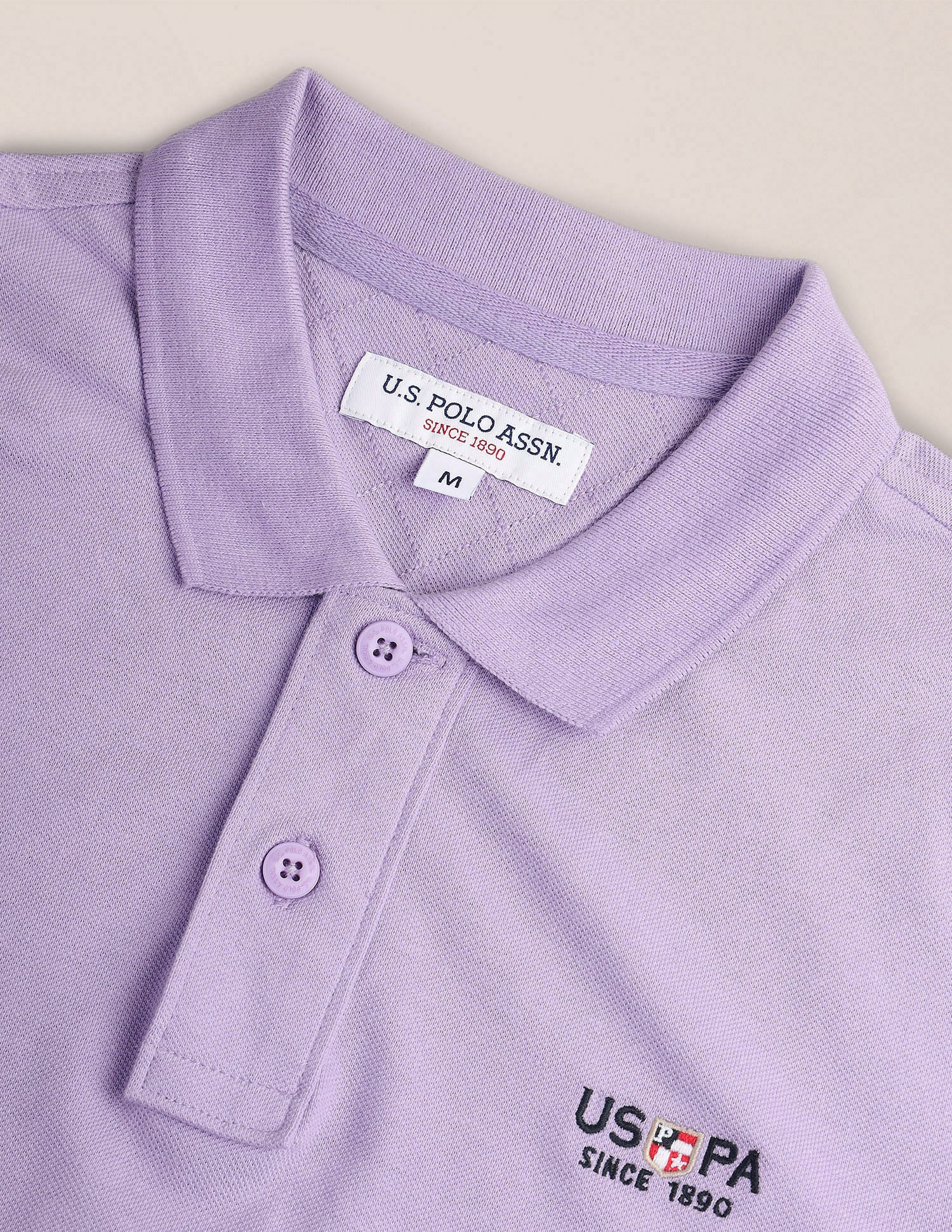 Cotton Slim Fit Polo Shirt Lavender - U.S. Polo Assn. India | Large