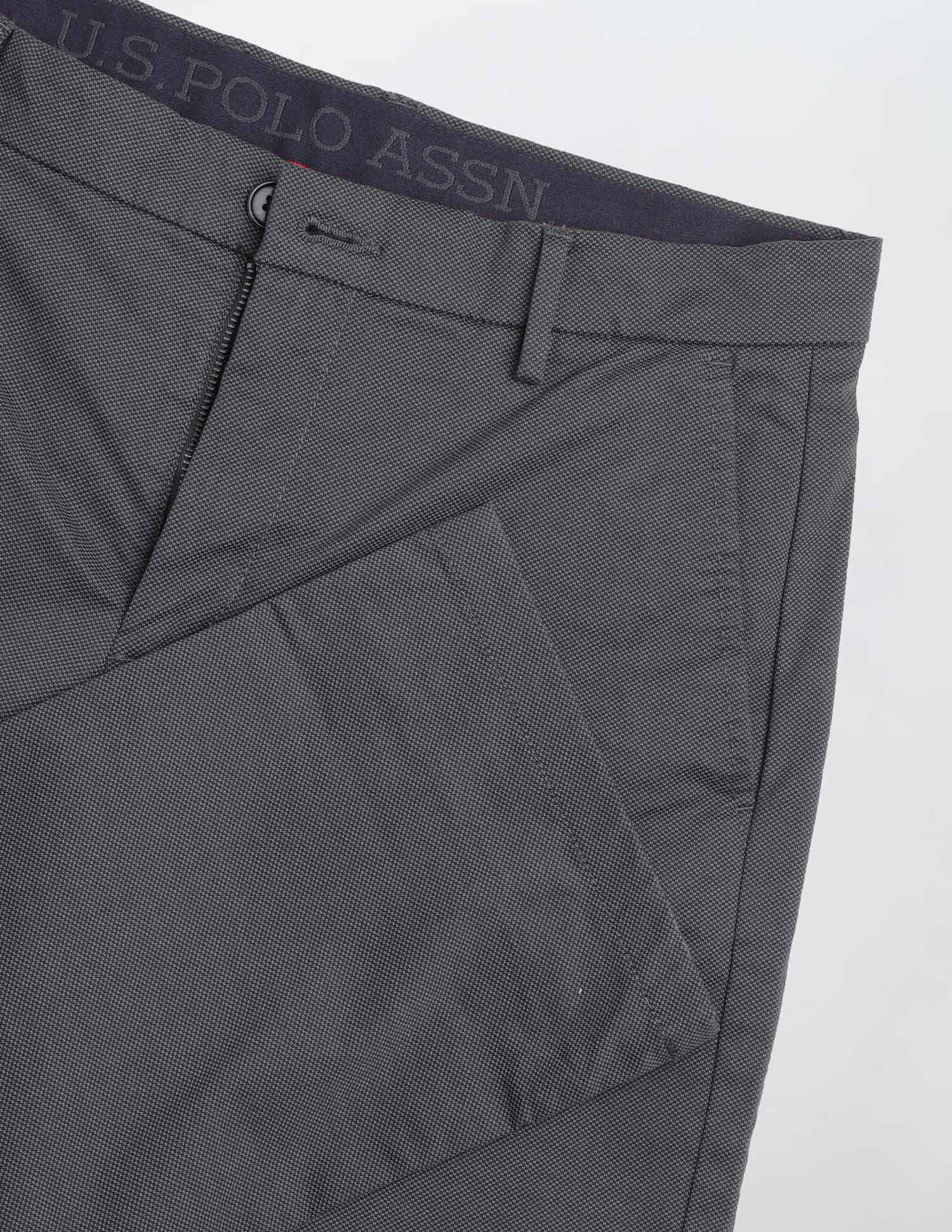 Mid Rise Riley Straight Fit Trousers Charcoal - U.S. Polo Assn. India | Large