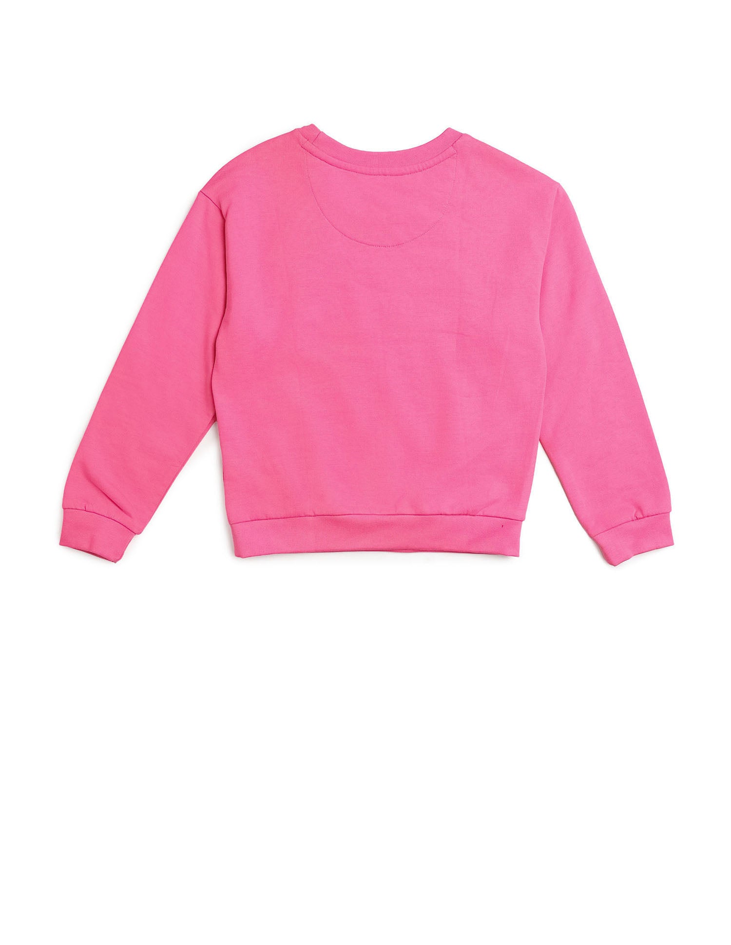 Girls Metallic Brand Print Sweatshirt Pink - U.S. Polo Assn. India | Large