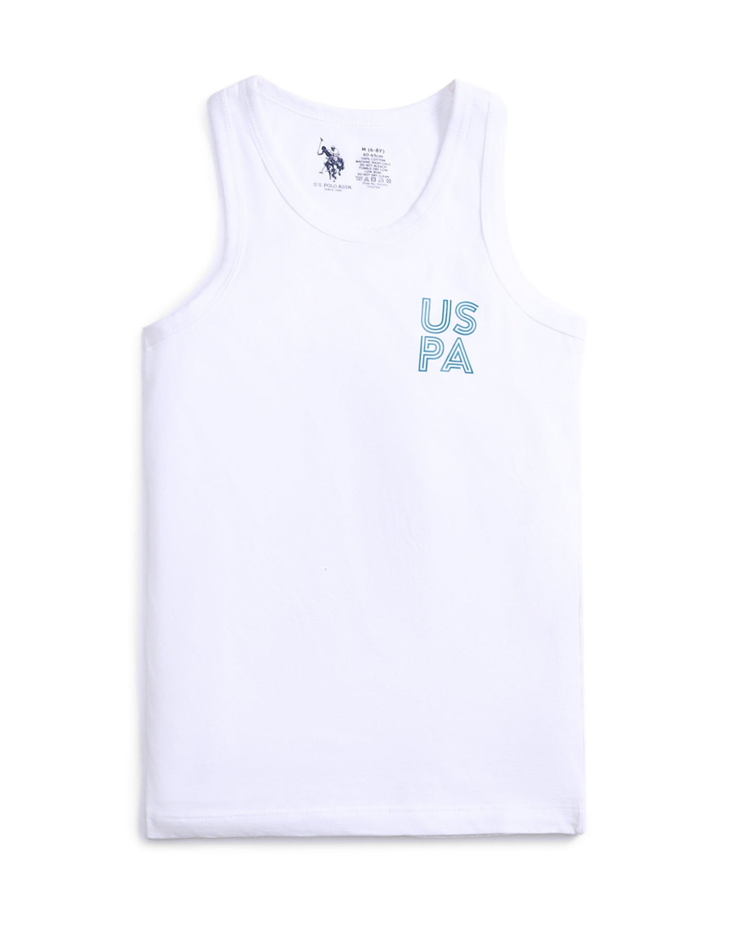 Sleeveless Solid EKV02 Cotton Vest - Pack Of 2 Navy and White - U.S. POLO ASSN. | Large