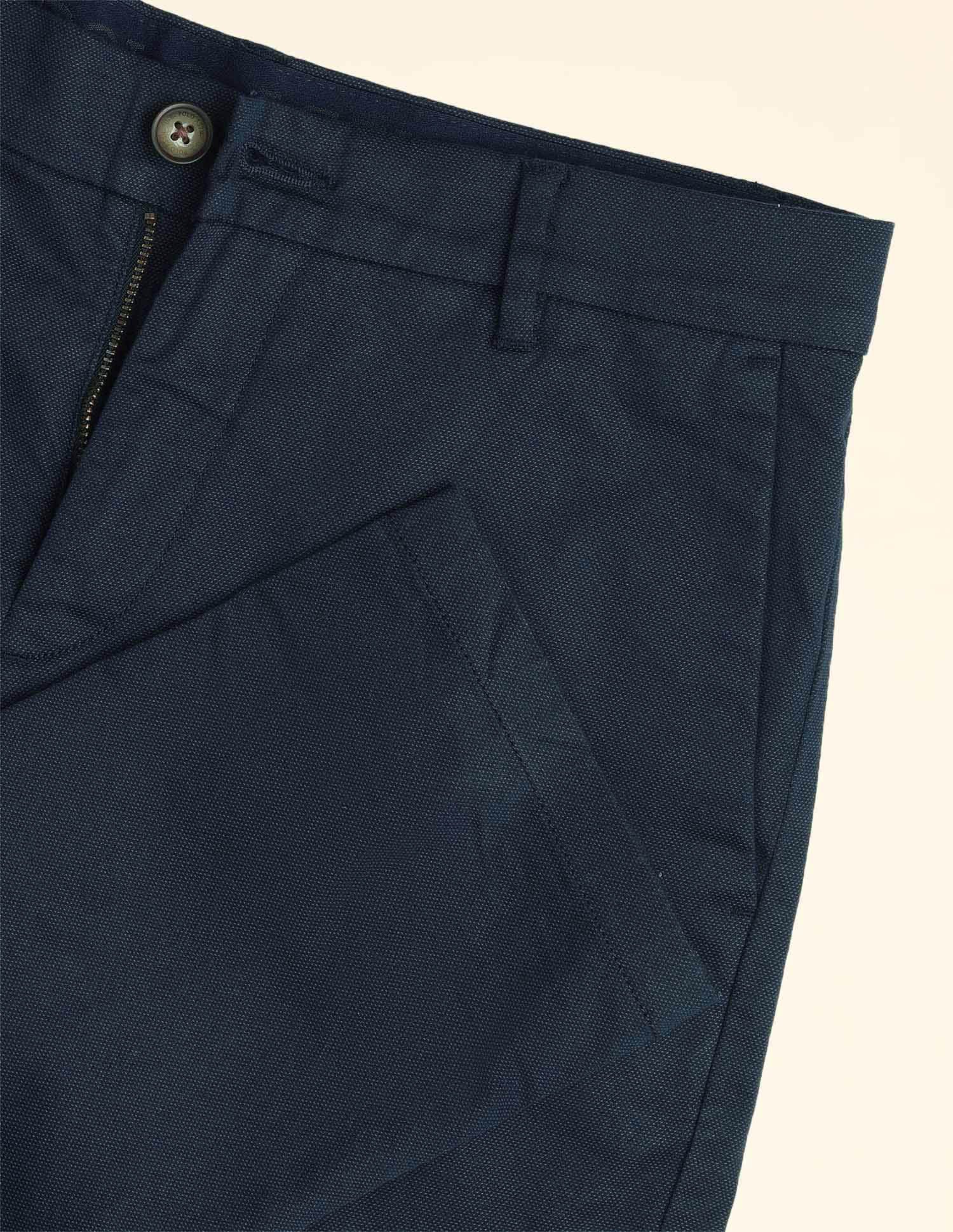 Slim Fit Dobby Trousers Navy - U.S. Polo Assn. India | Large