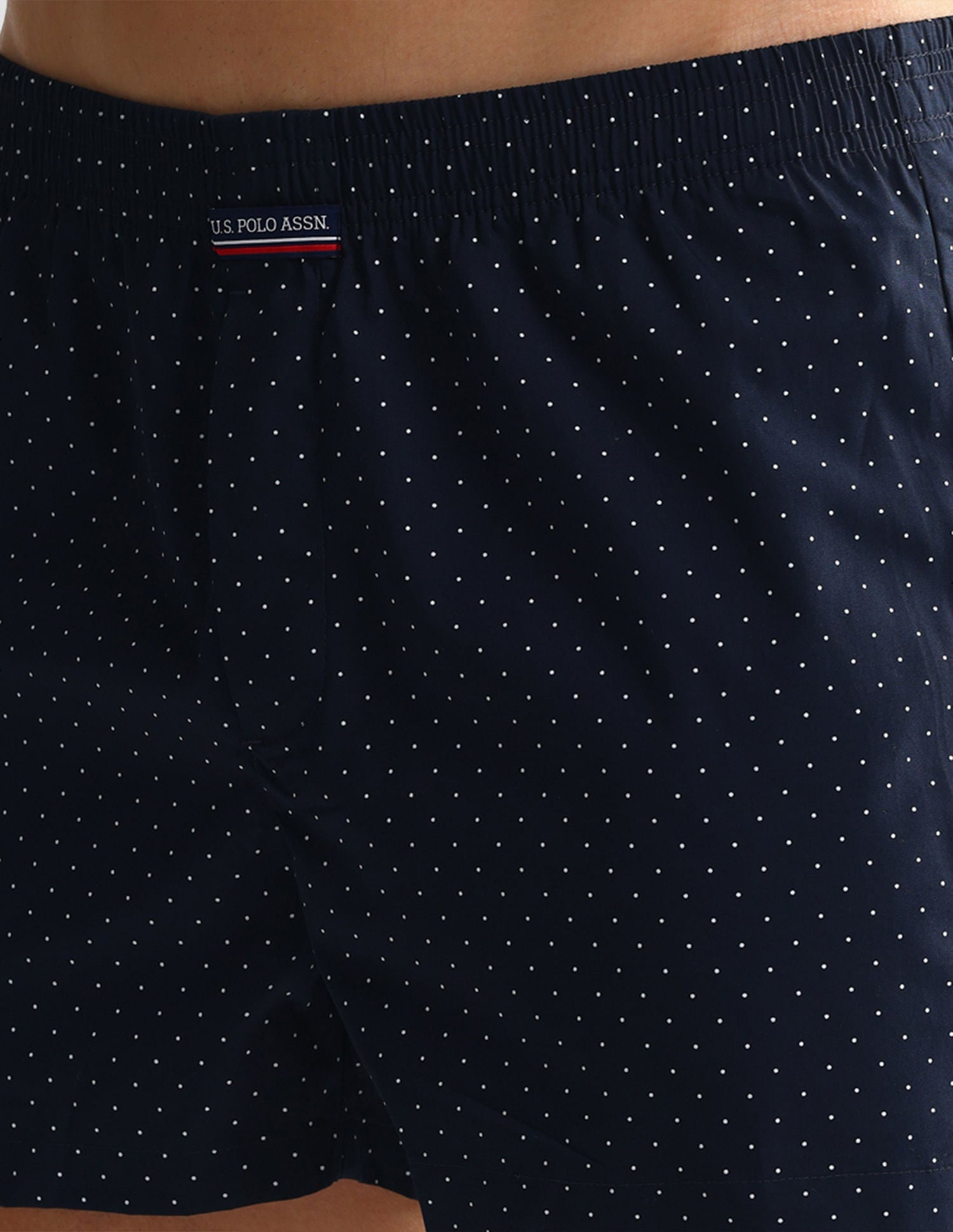 Mid Rise Solid OEX05 Shorts - Pack Of 2 Polka Dot Navy And Navy - U.S. POLO ASSN. | Large