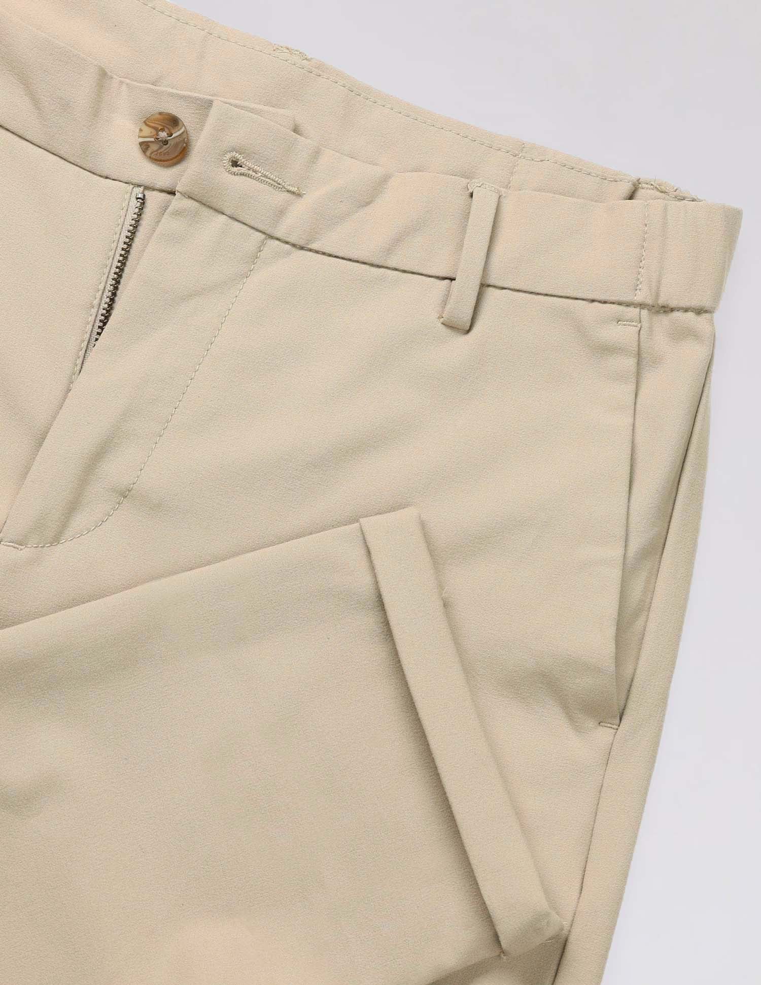 Austin Slim Fit Solid Trousers Beige - U.S. Polo Assn. India | Large