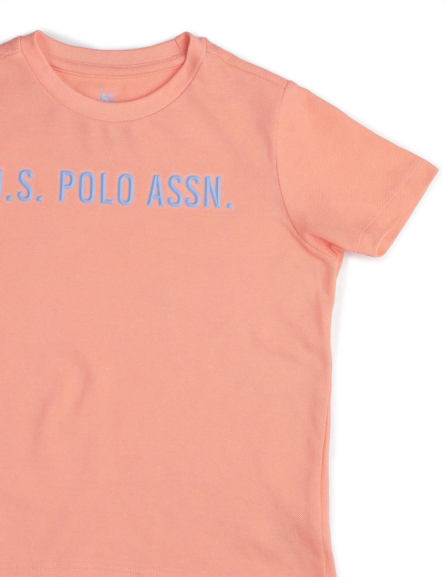 Boys Regular Fit Brand Embossed T Shirt Light Orange - U.S. POLO ASSN. | Large