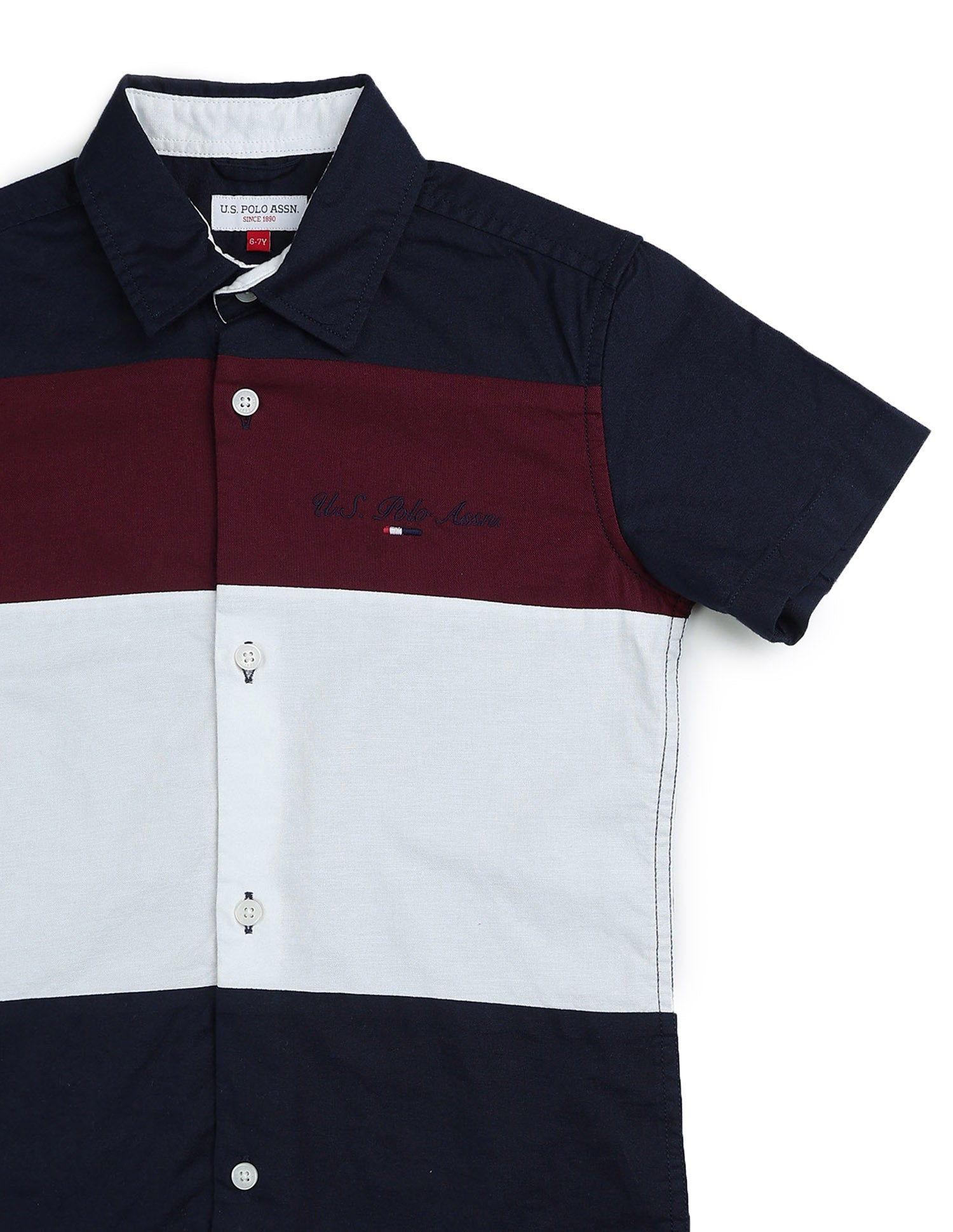 Boys Colourblocked Oxford Shirt Navy - U.S. POLO ASSN. | Large