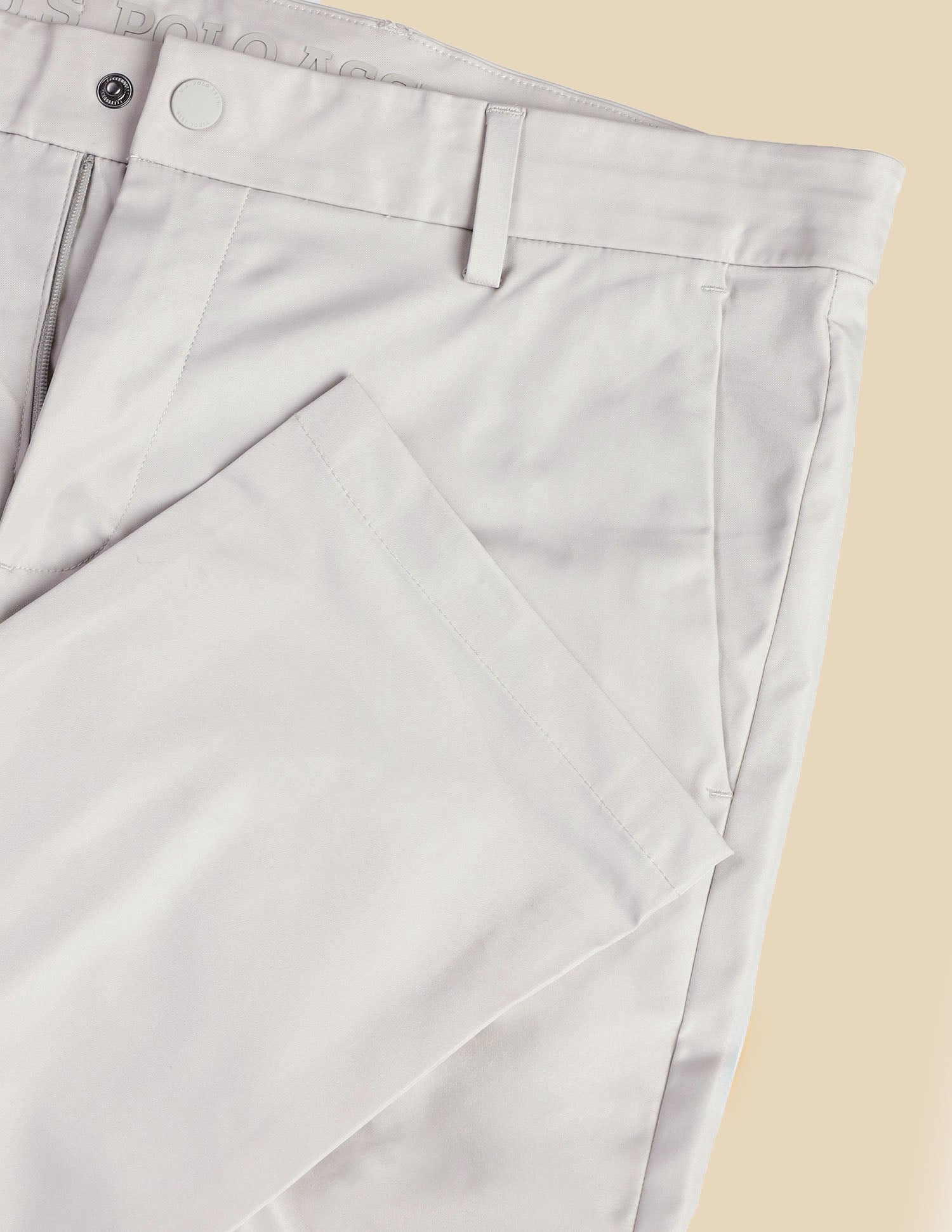 Solid Denver Slim Fit Trousers Light Grey - U.S. Polo Assn. India | Large