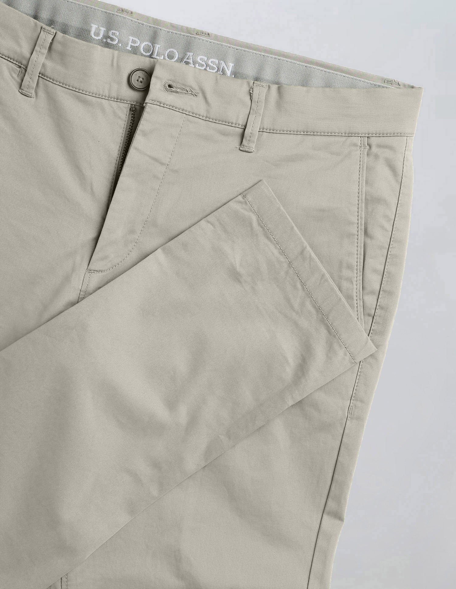 Austin Slim Fit Satin Trousers Light Olive - U.S. Polo Assn. India | Large