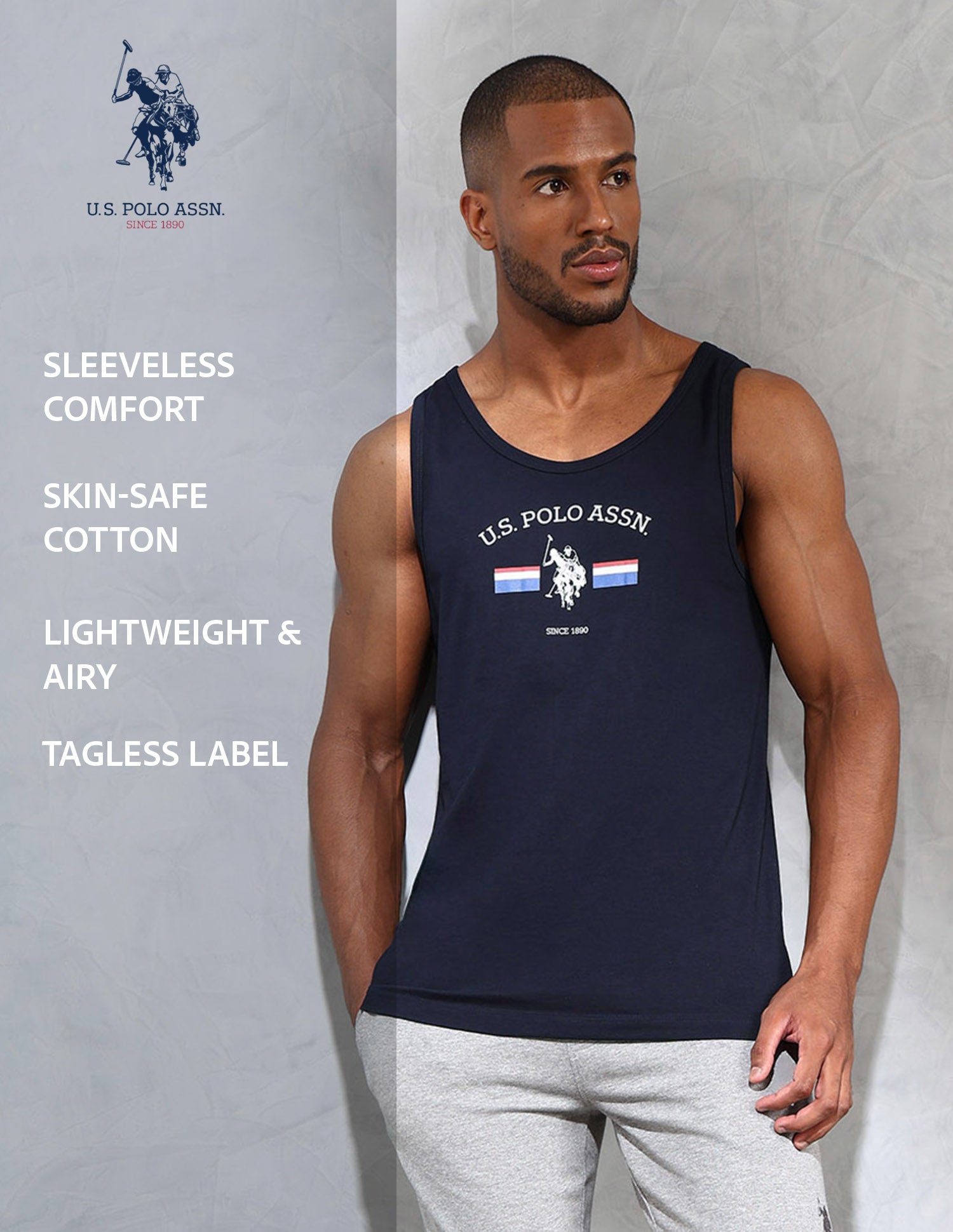 Brand Print Comfort Fit OEV02 Vest - Pack Of 1 Navy - U.S. POLO ASSN. | Large