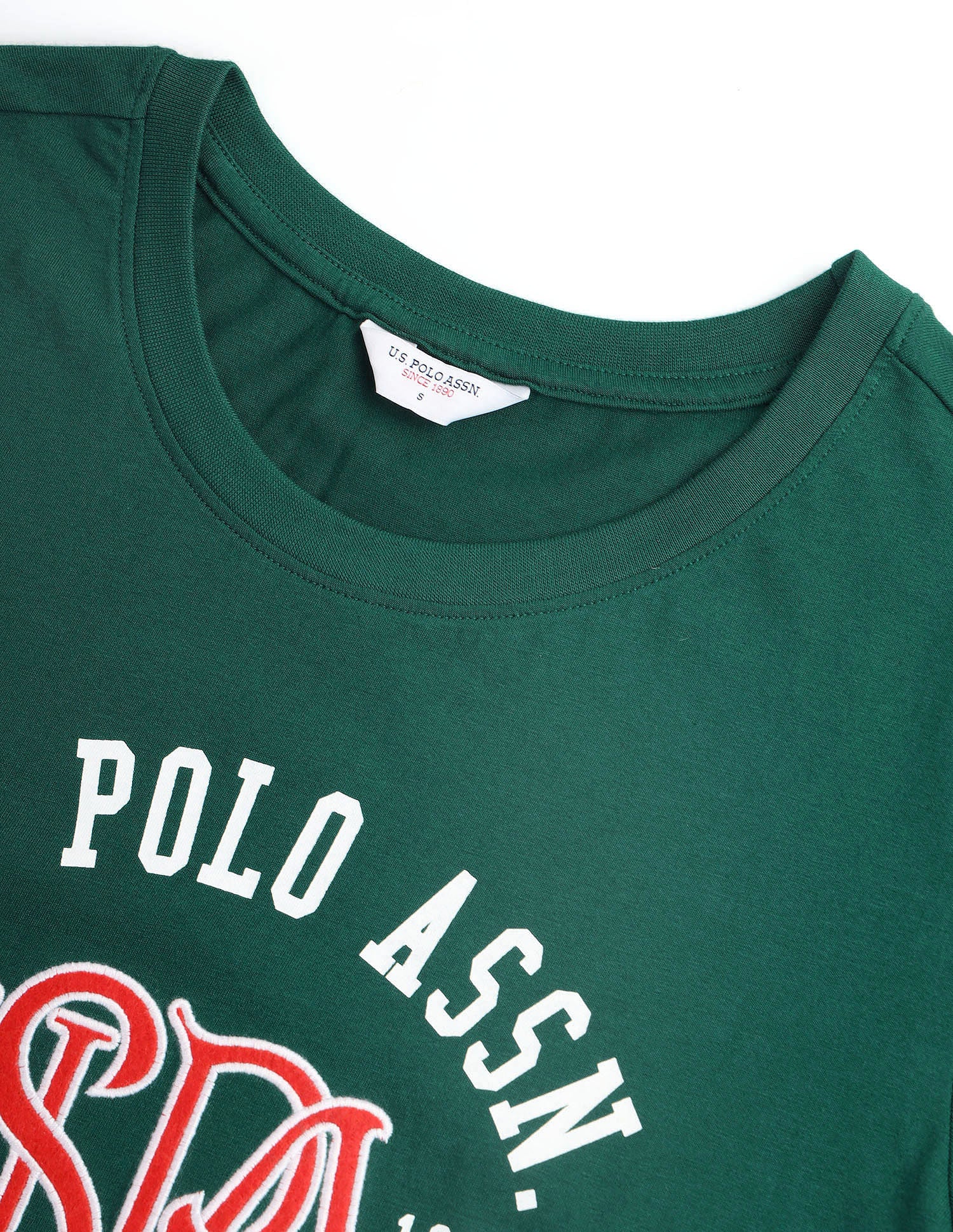 HD Print Pure Cotton T-Shirt Green - U.S. POLO ASSN. | Large