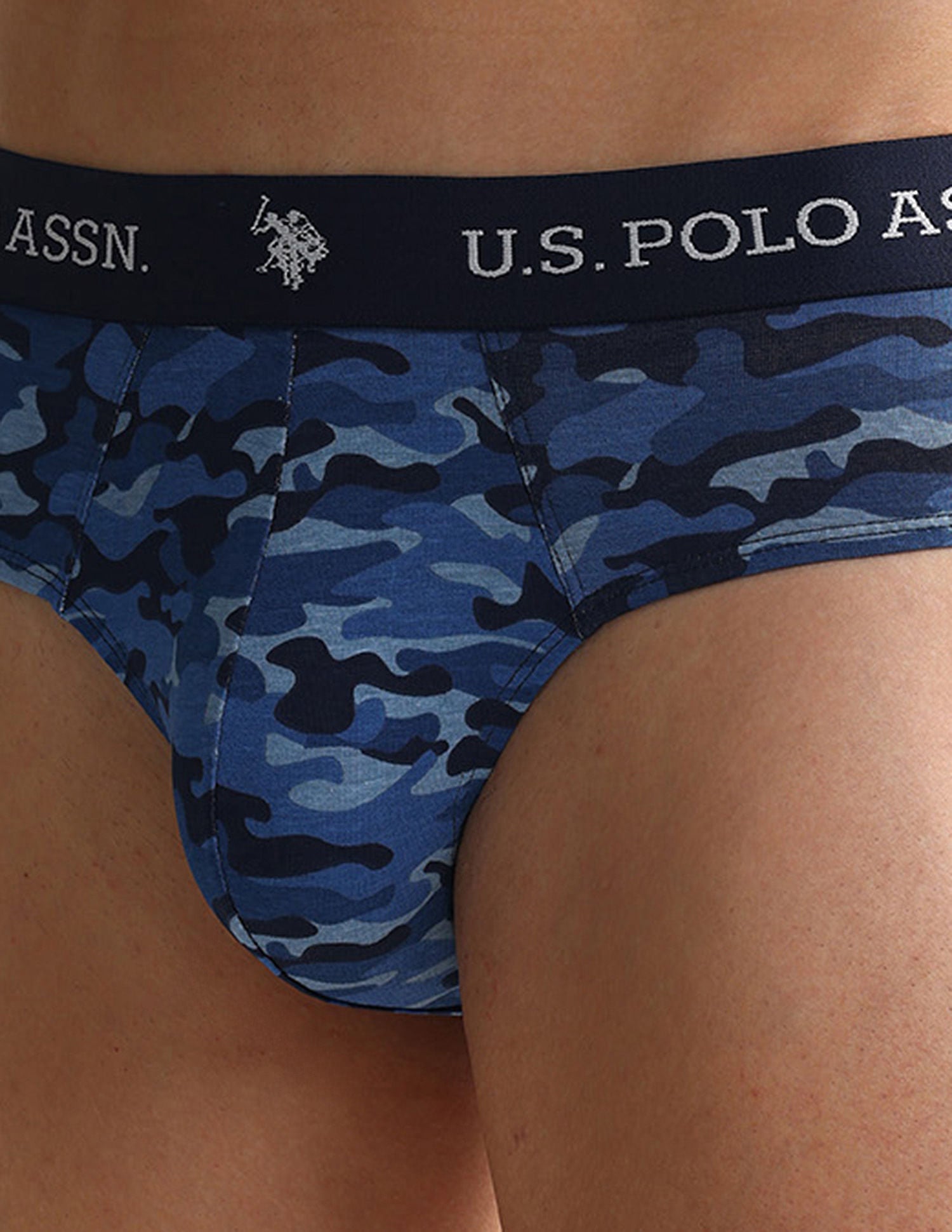 Elasticized Waist OEB09 Briefs - Pack Of 2 Camo Navy and Navy - U.S. POLO ASSN. | Large