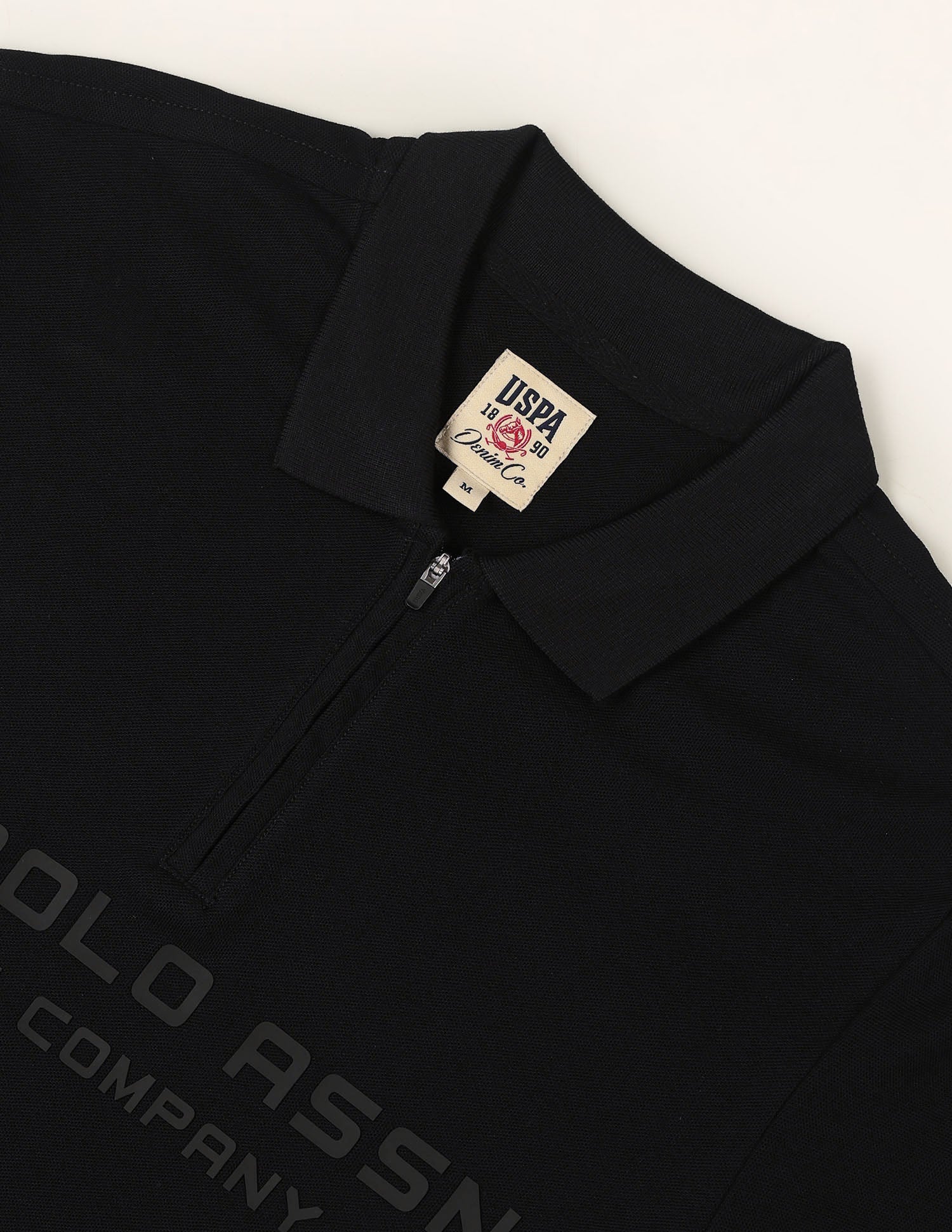 Brand Printed Muscle Fit Polo Shirt Black - U.S. Polo Assn. India | Large